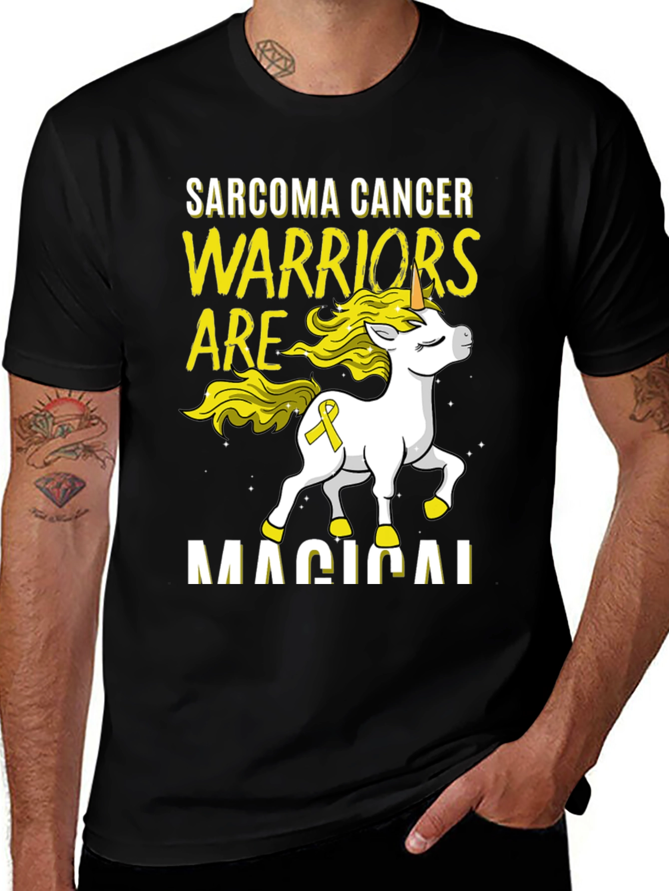 Sarcoma Cancer Warrior Unicorn T-Shirt