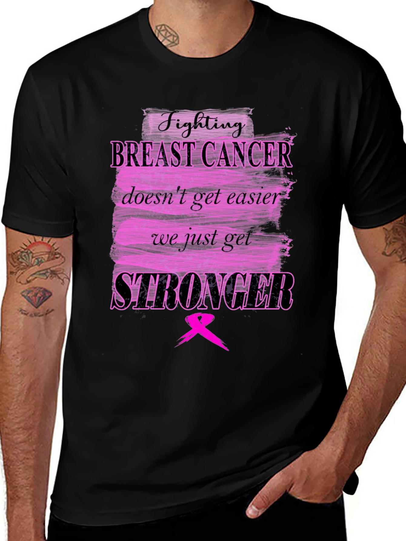 Variant 11 of Breast Cancer Awareness T-Shirt - Fighting Stronger