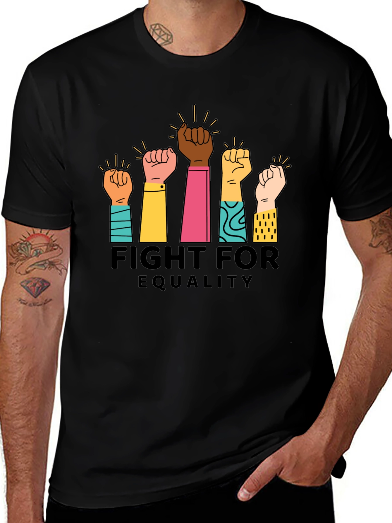 Variant 23 of Equality Fist Graphic Tee - Black