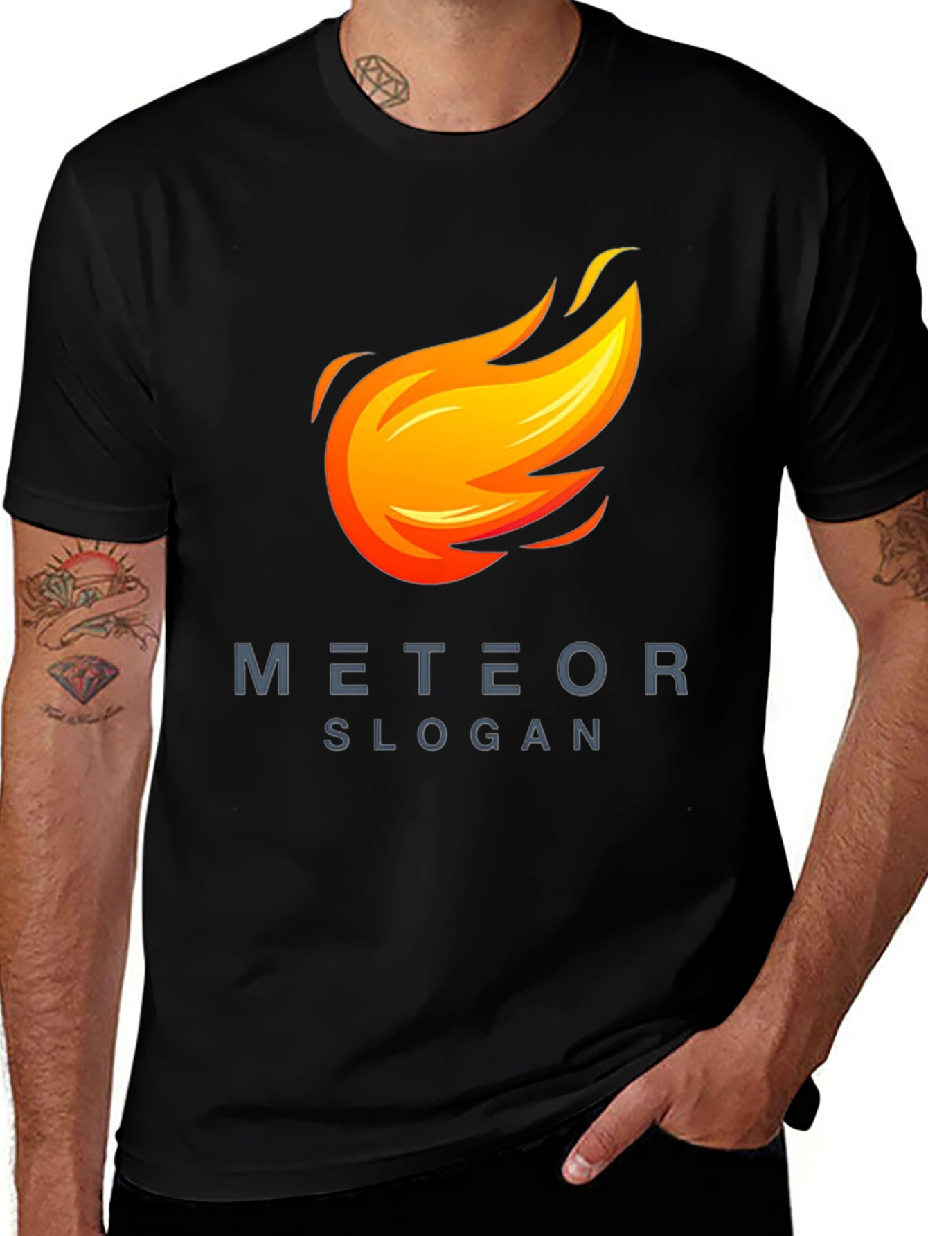 Meteor Fireball Graphic T-Shirt - Cool Casual Tee
