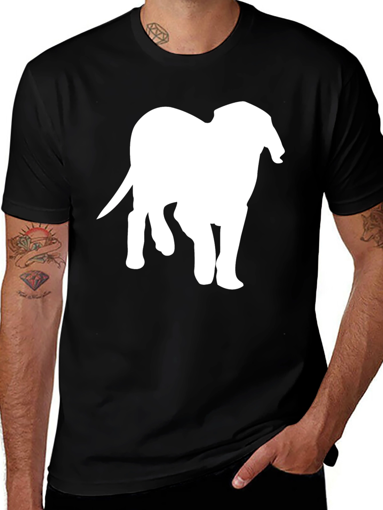 Variant 22 of Elephant Silhouette Black T-Shirt