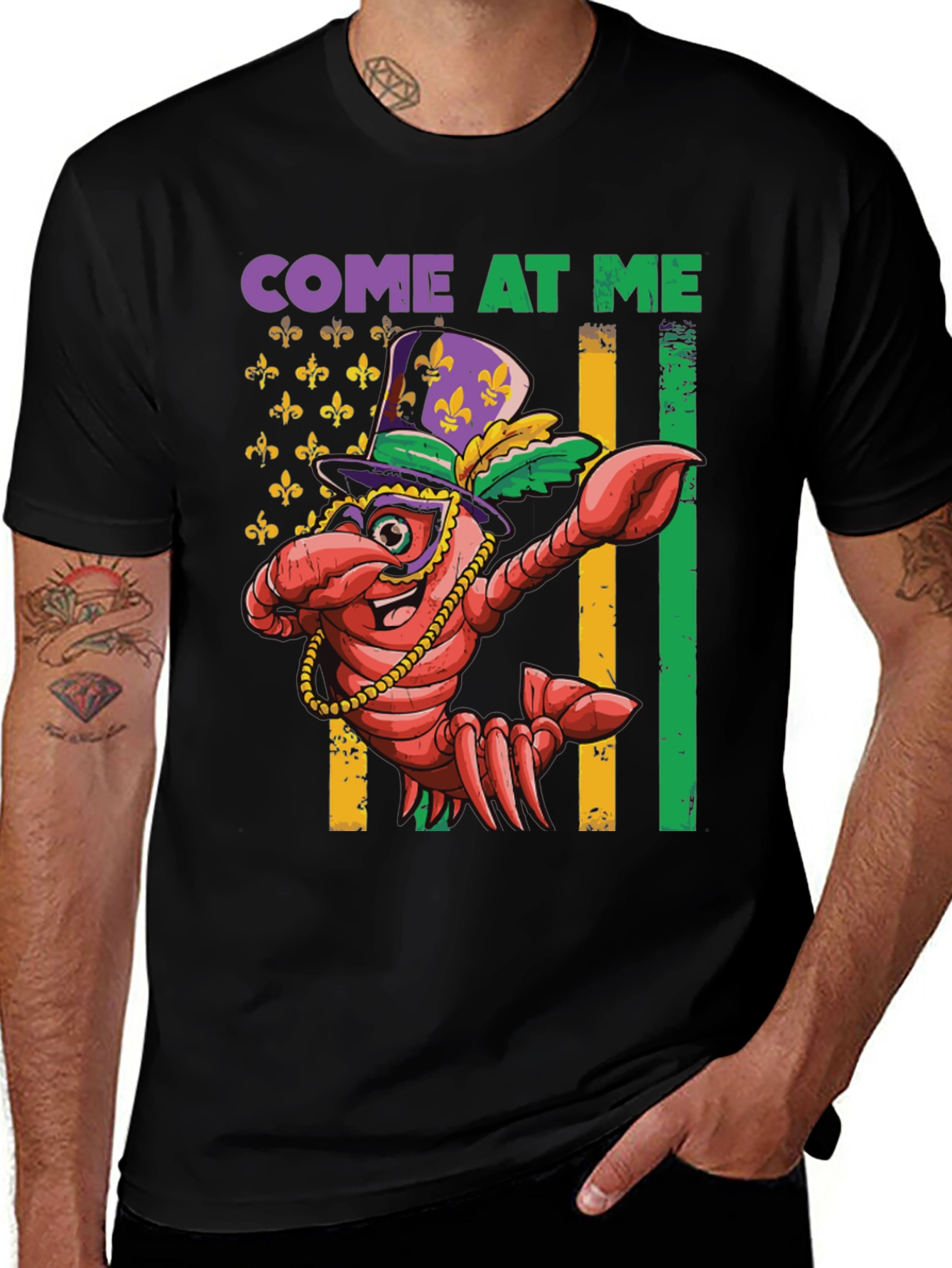 Variant 12 of Mardi Gras Crawfish T-Shirt - Come At Me