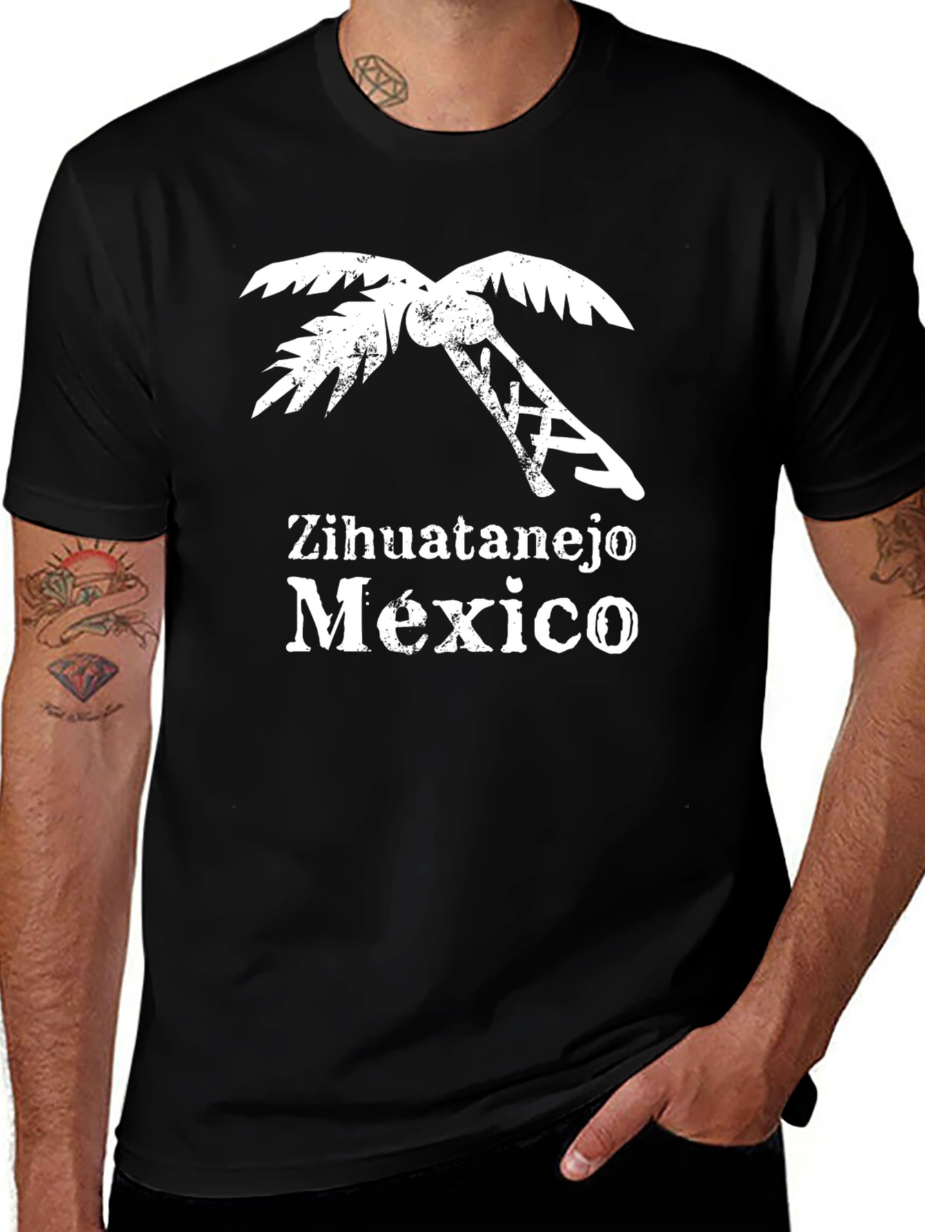 Zihuatanejo Mexico Palm Tree Graphic T-Shirt