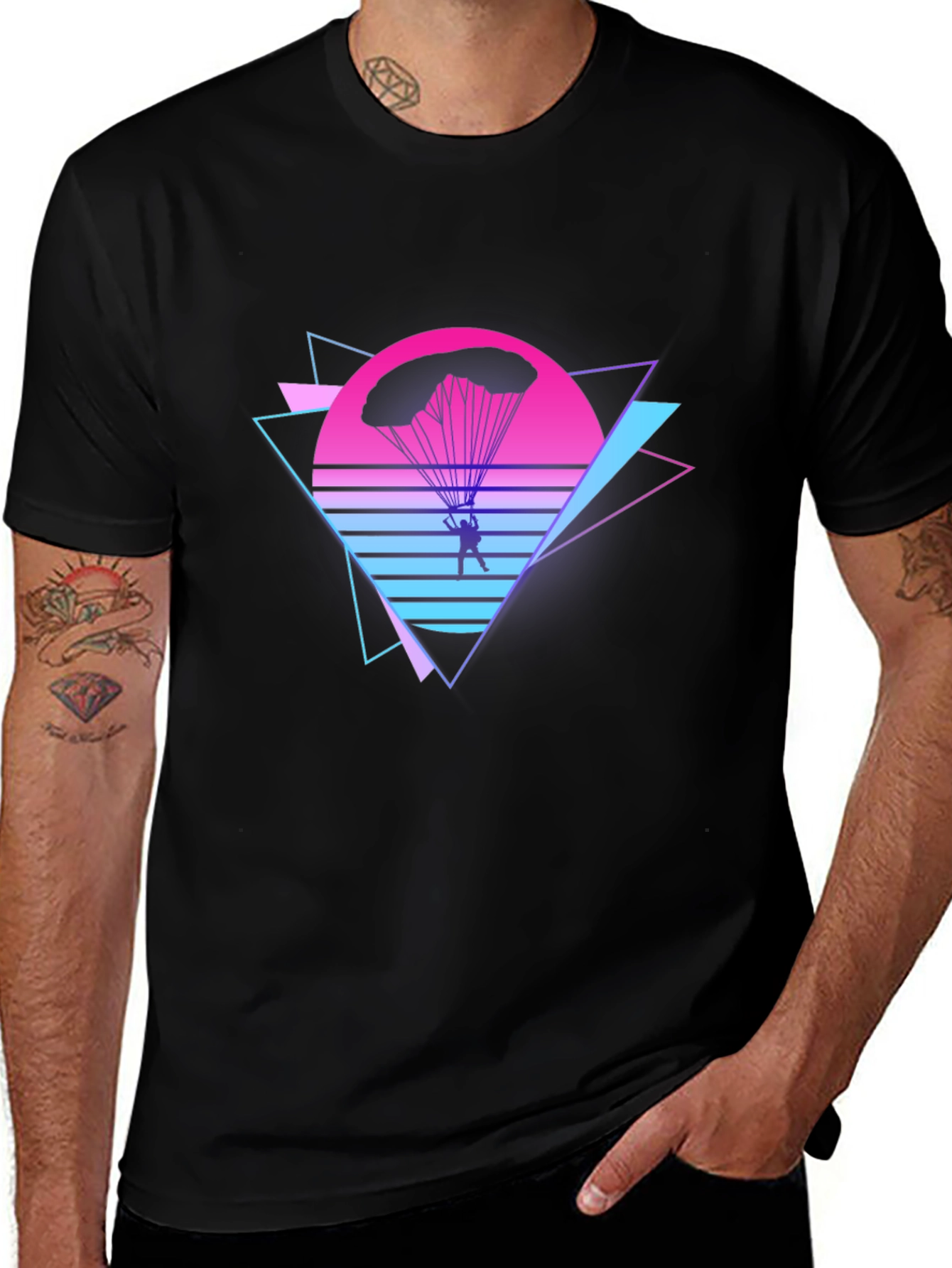 Variant 9 of Retro Parachute T-Shirt - Stylish 80s Design