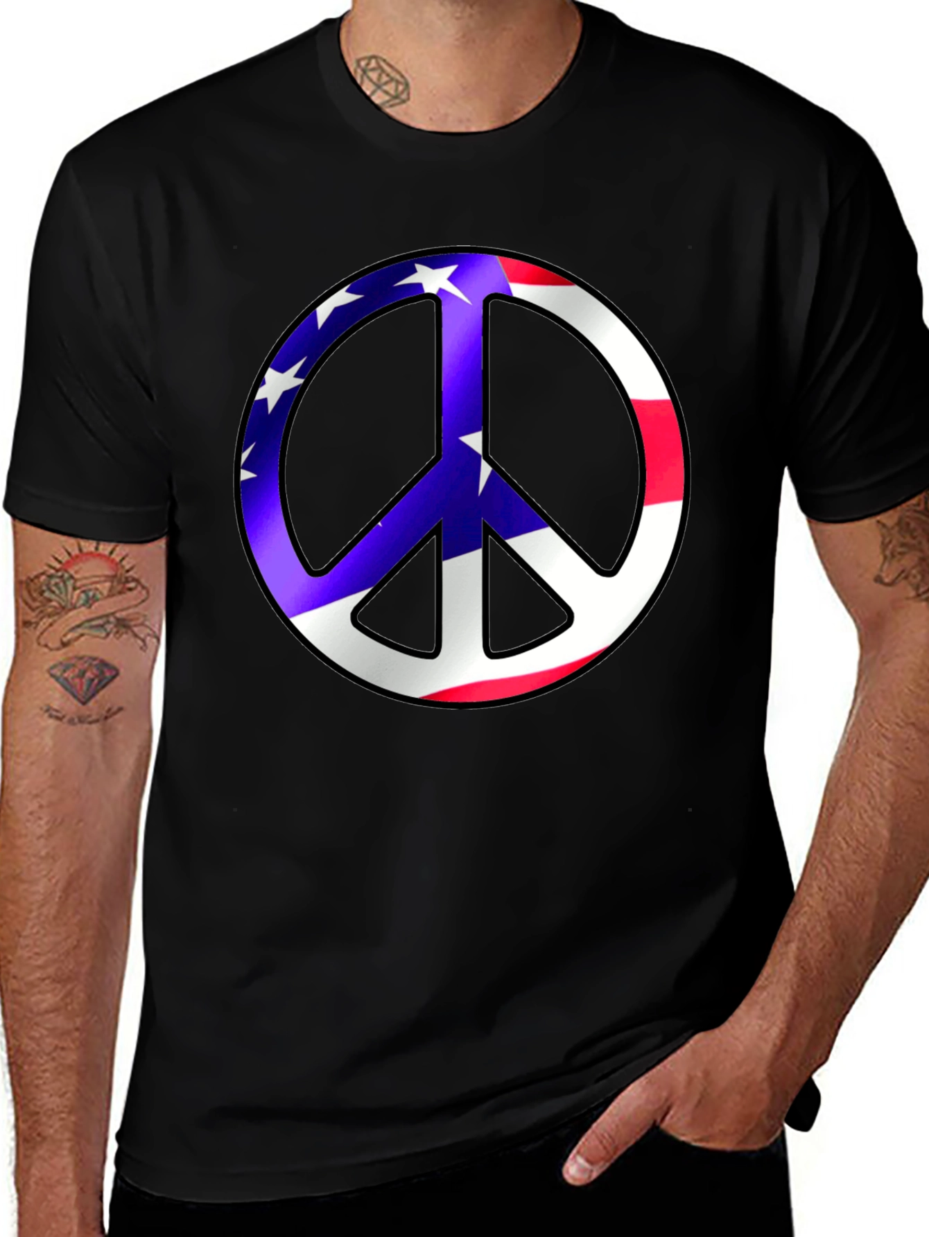 Variant 16 of Peace Sign Patriotic Graphic Tee