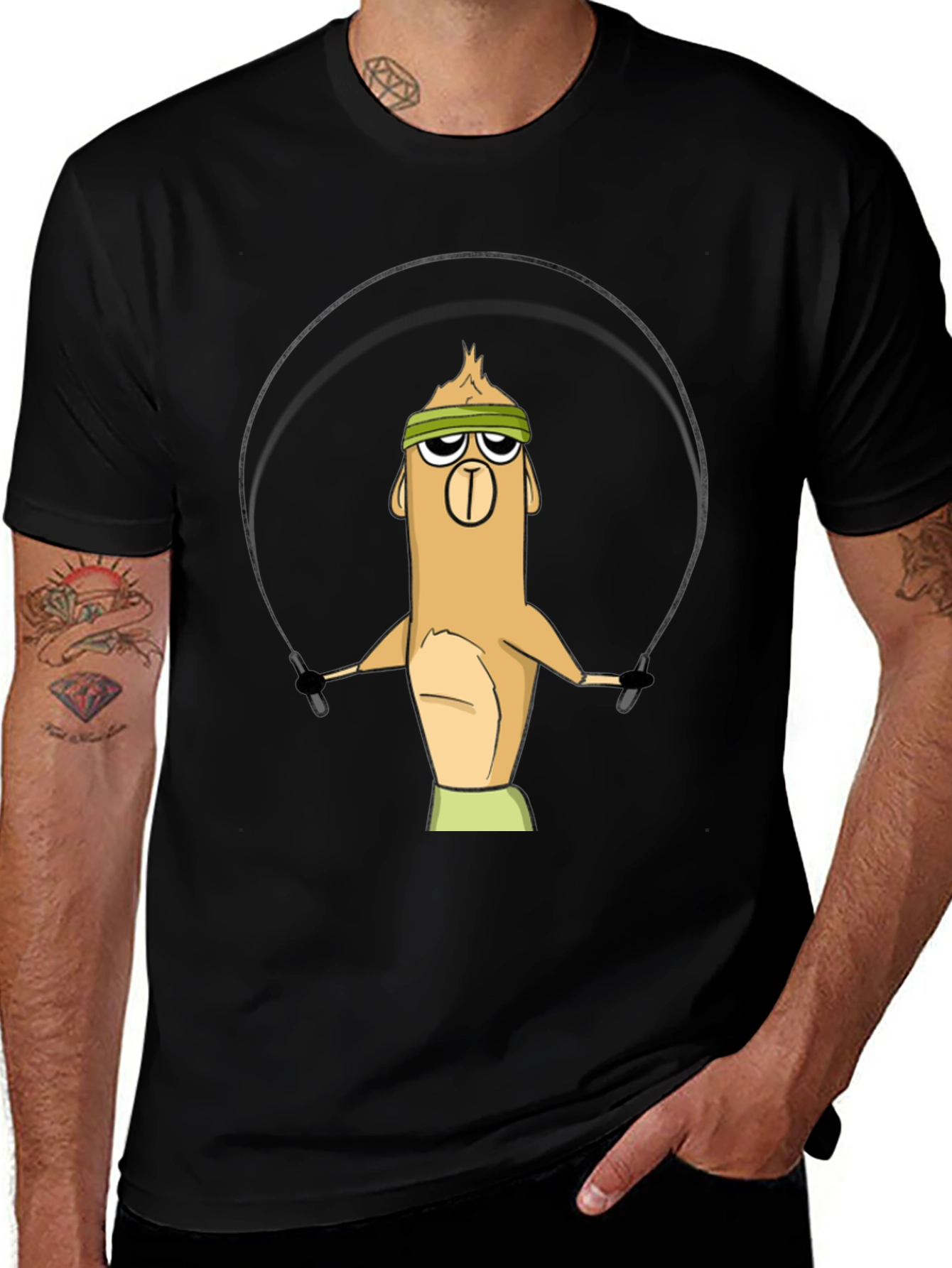 Variant 30 of Funny Cartoon Character Workout T-Shirt