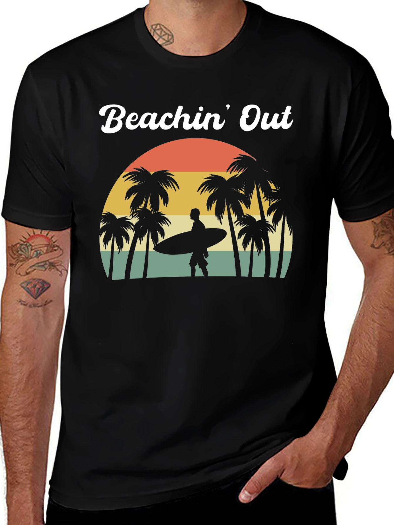 Variant 27 of Beachin' Out Graphic Tee - Retro Summer Vibes