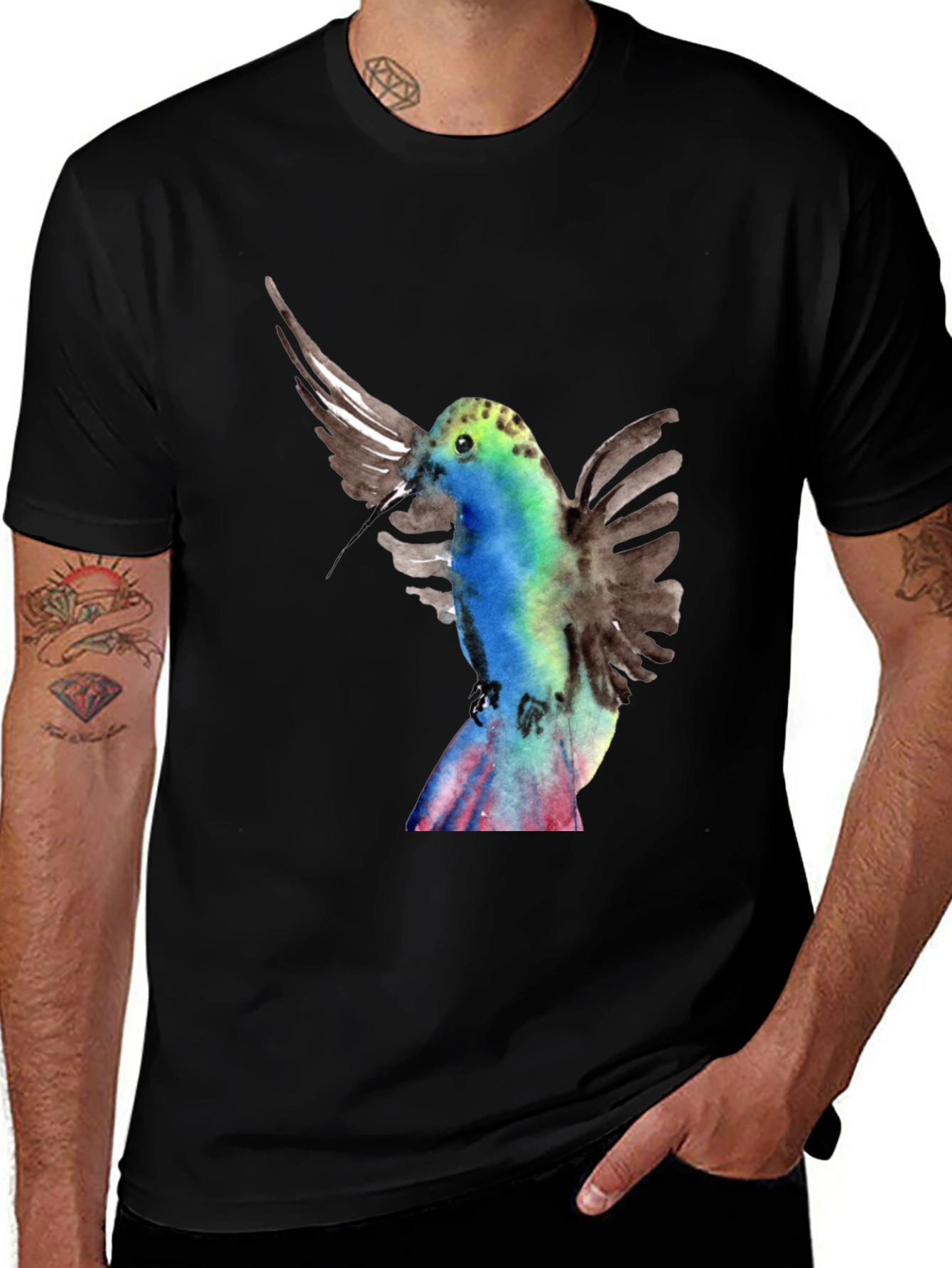 Variant 3 of Watercolor Hummingbird T-Shirt - Unique Bird Lover Gift