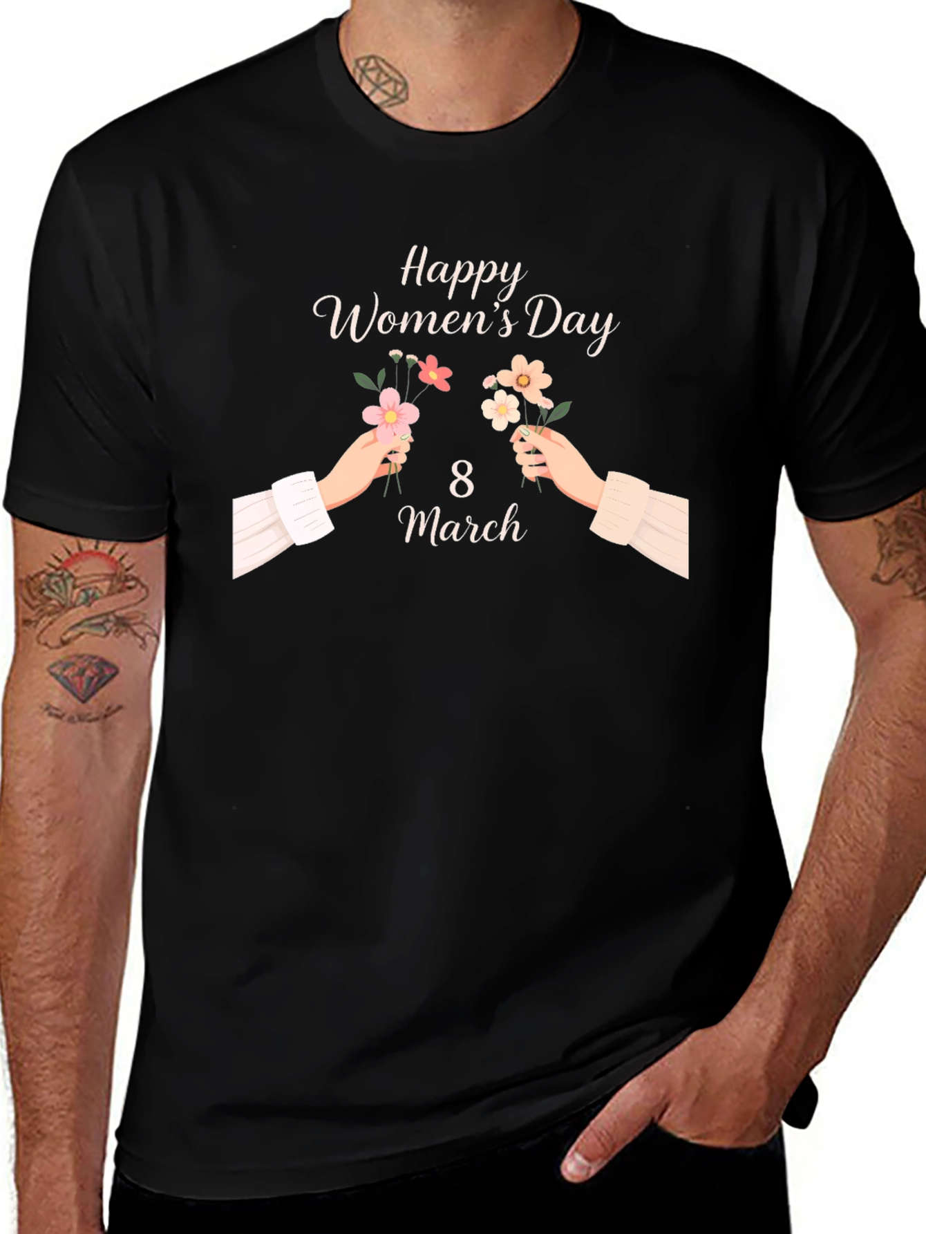Variant 16 of Happy Women's Day Black T-Shirt