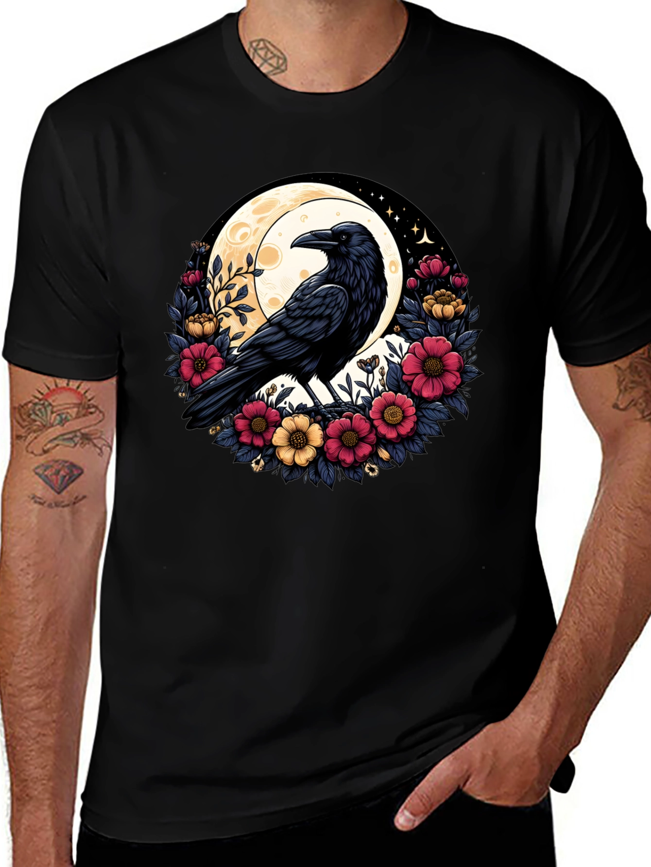 Variant 30 of Raven Moon Floral Graphic Tee