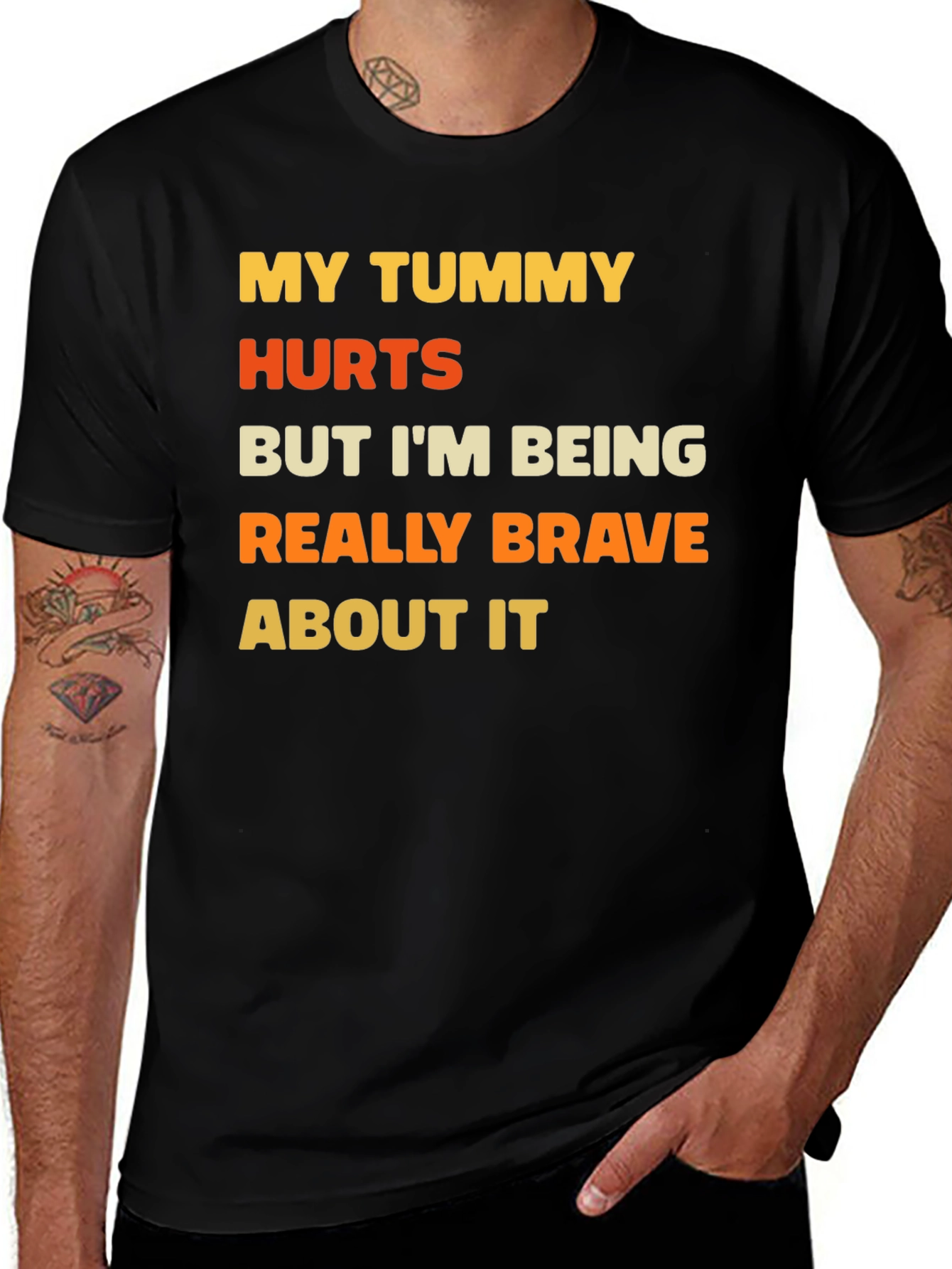 Variant 18 of Funny Tummy Hurts Brave Graphic Tee