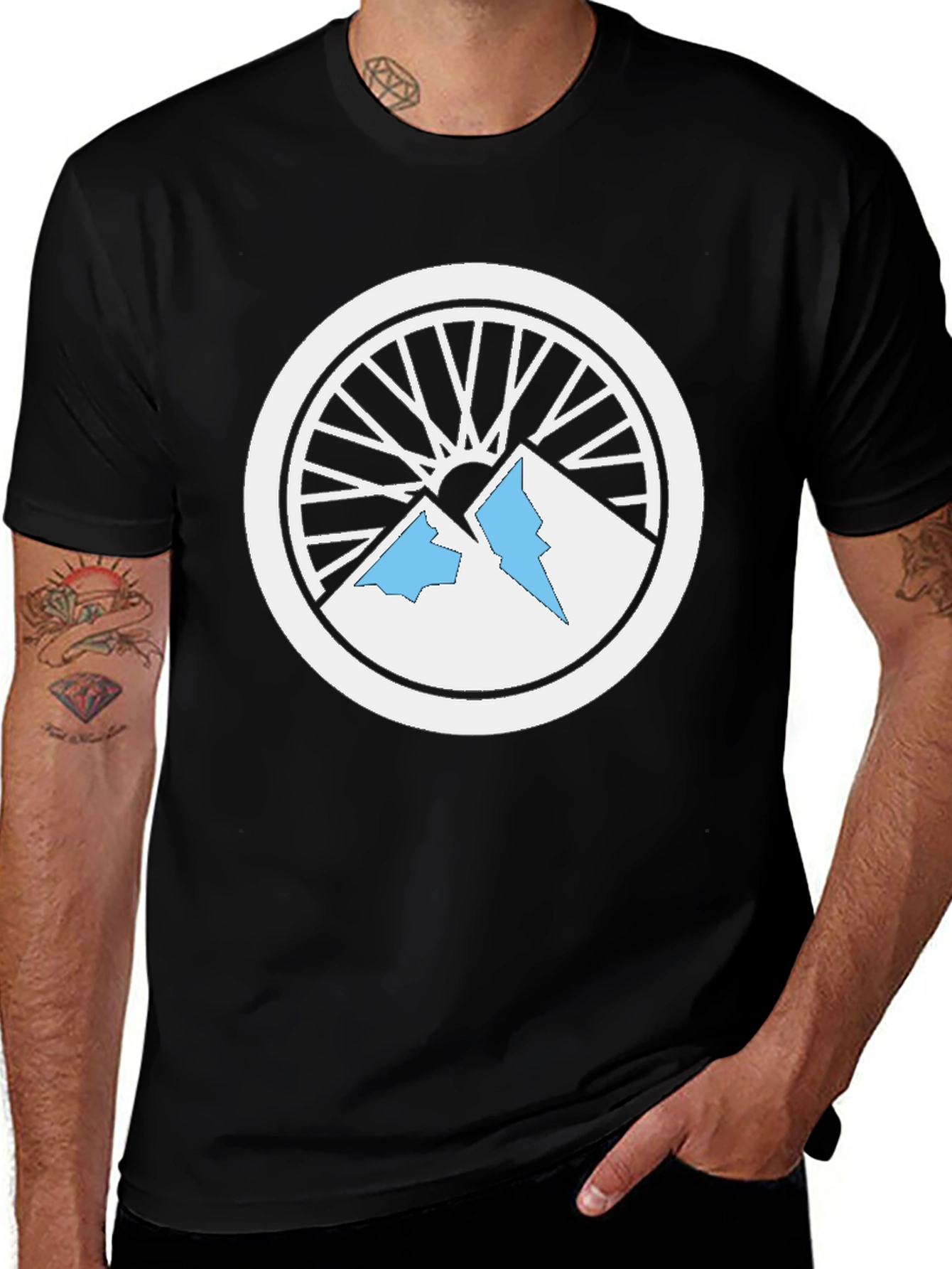 Variant 27 of Mountain Bike Wheel Graphic Tee - Black