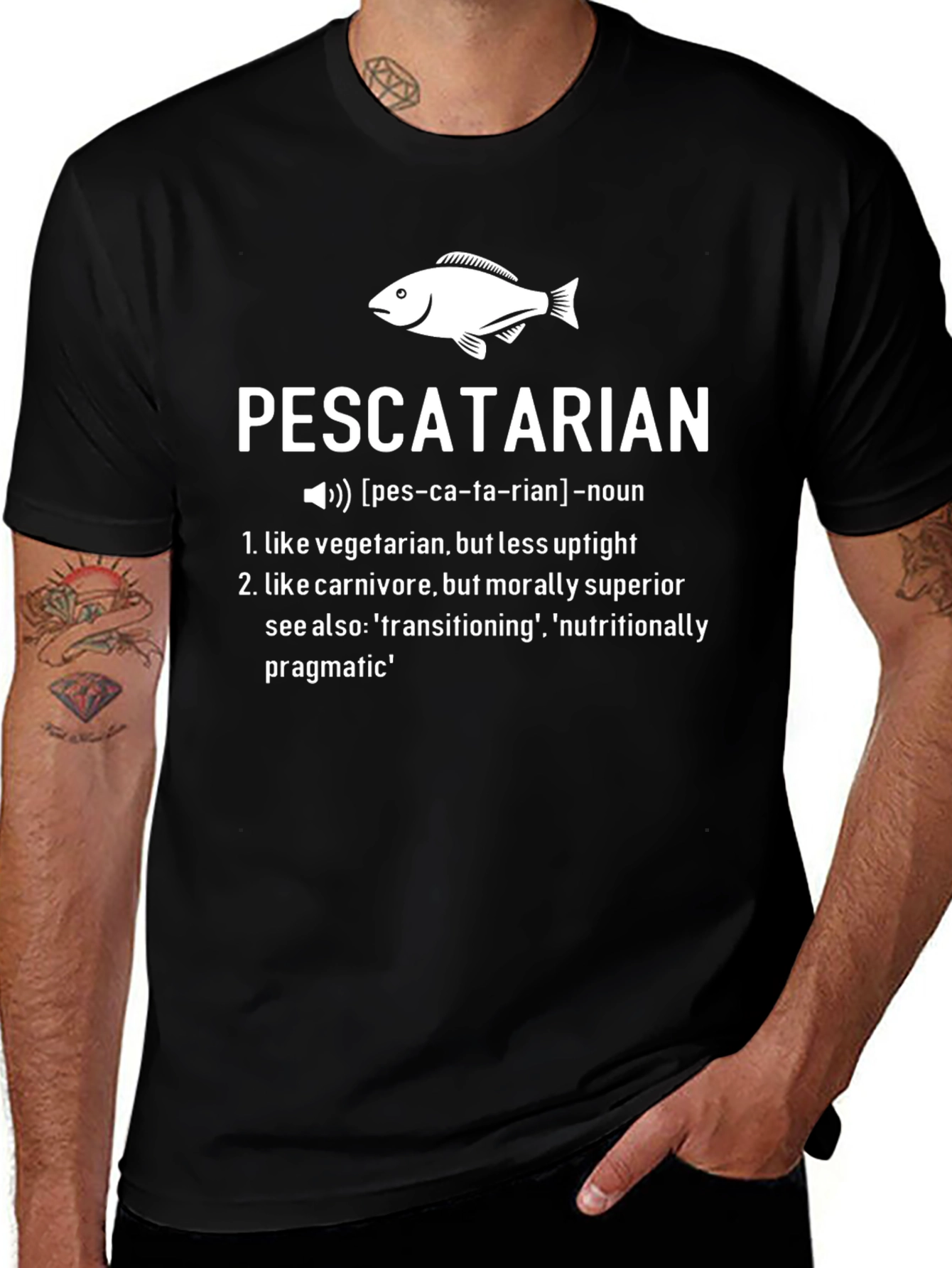 Variant 3 of Pescatarian Definition T-Shirt - Funny Foodie Tee
