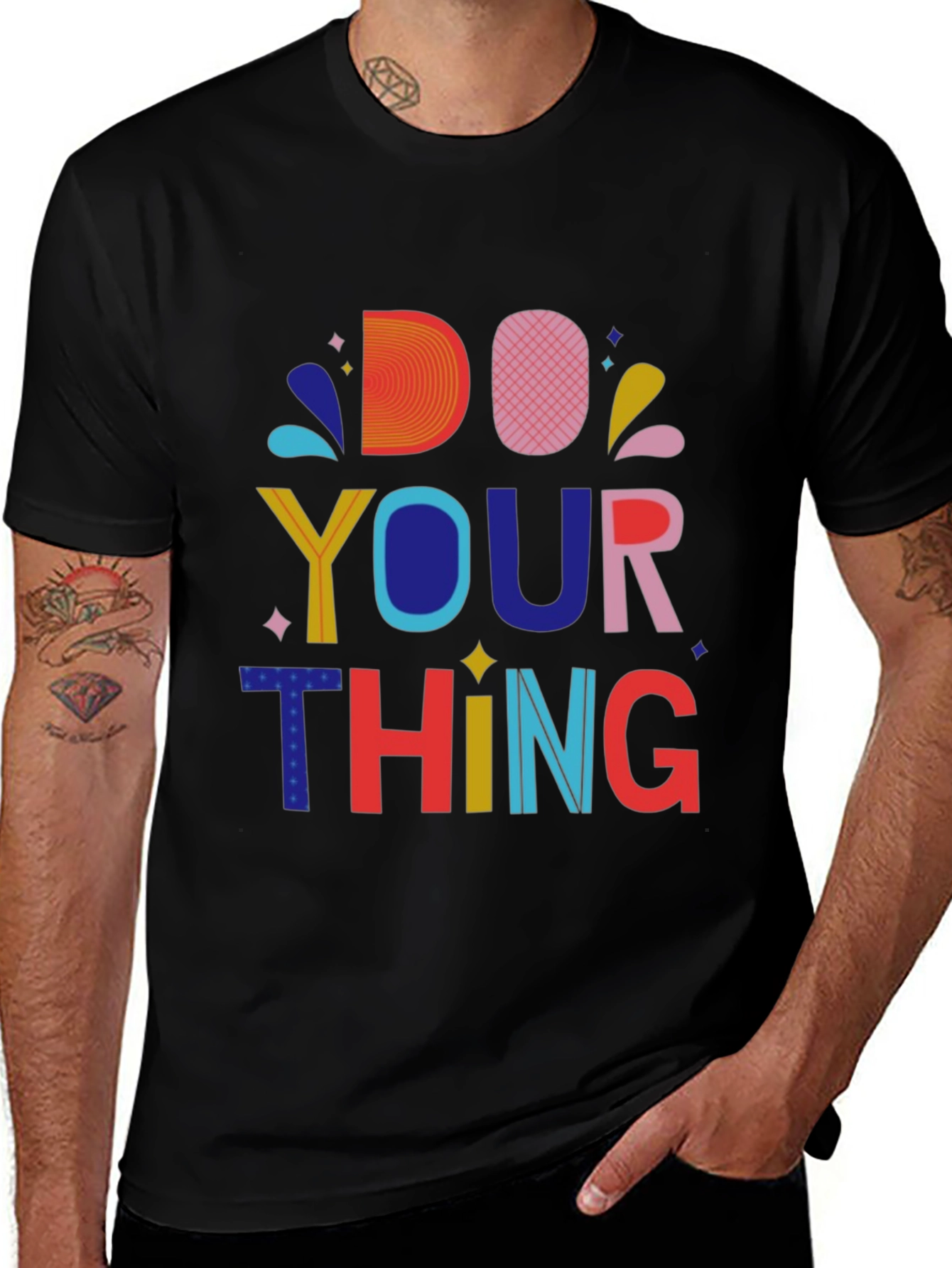Variant 4 of Colorful 'Do Your Thing' Graphic Print T-Shirt