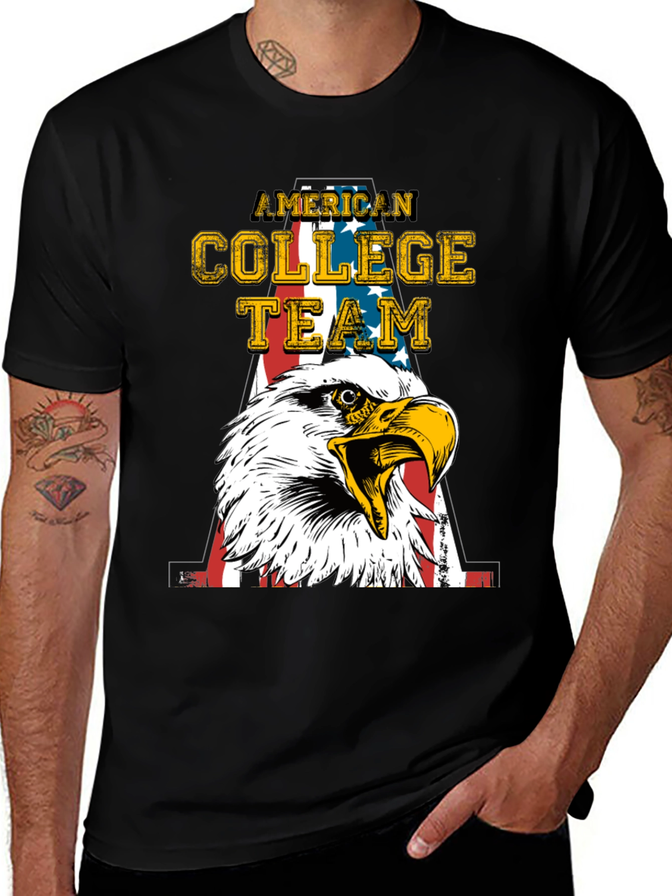Variant 21 of American College Team Eagle Graphic T-Shirt