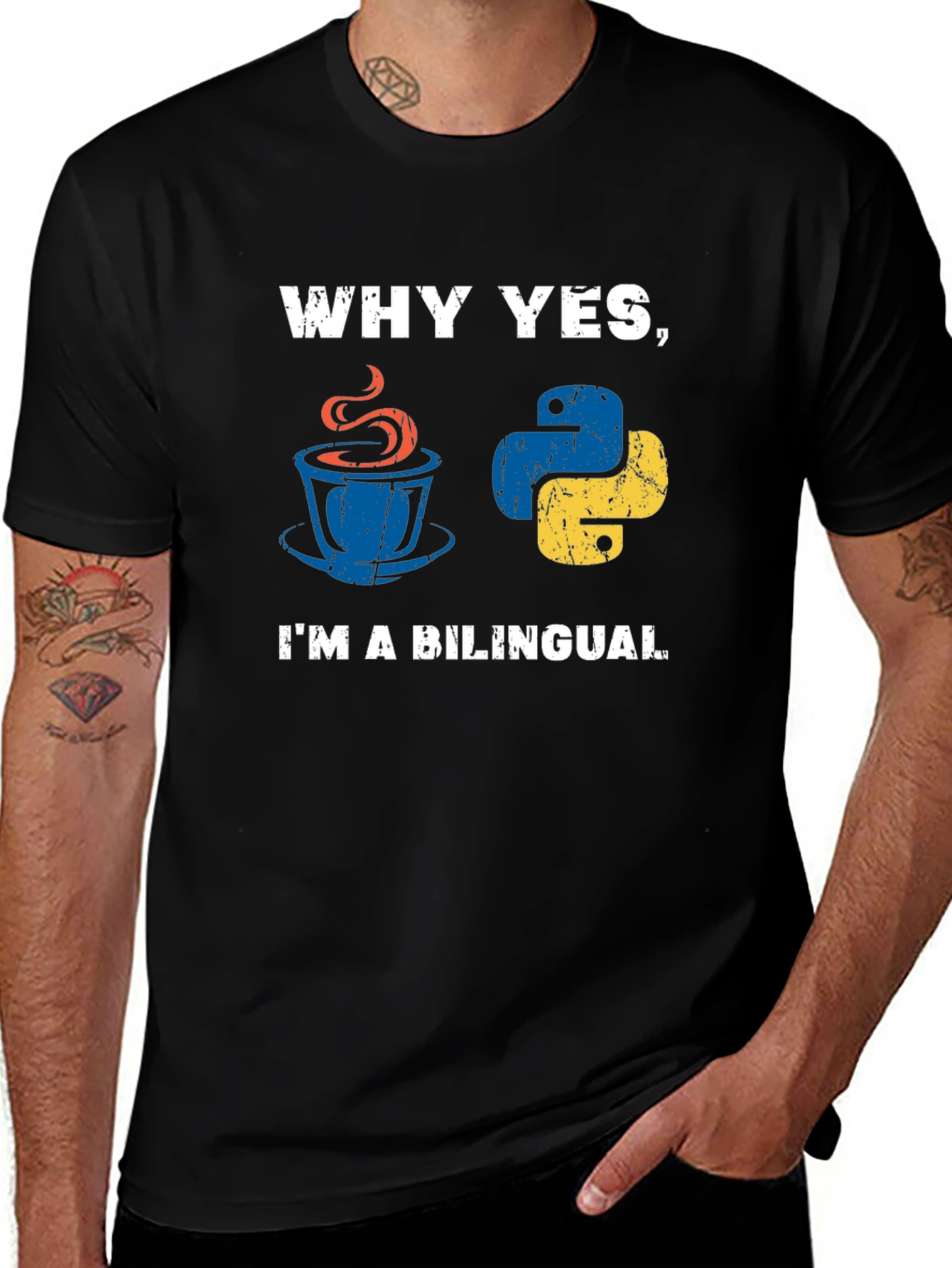 Bilingual Programmer T-Shirt - Java & Python Developer Tee