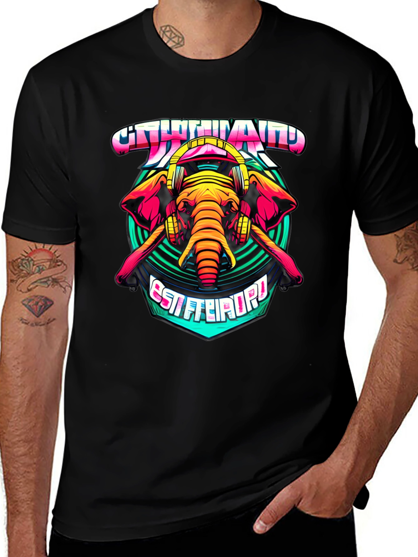 Variant 24 of Elephant DJ Graphic T-Shirt