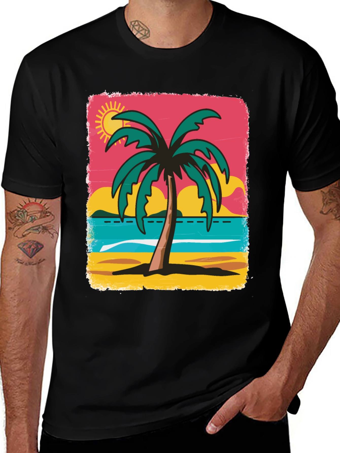 Variant 12 of Tropical Palm Tree Graphic T-Shirt
