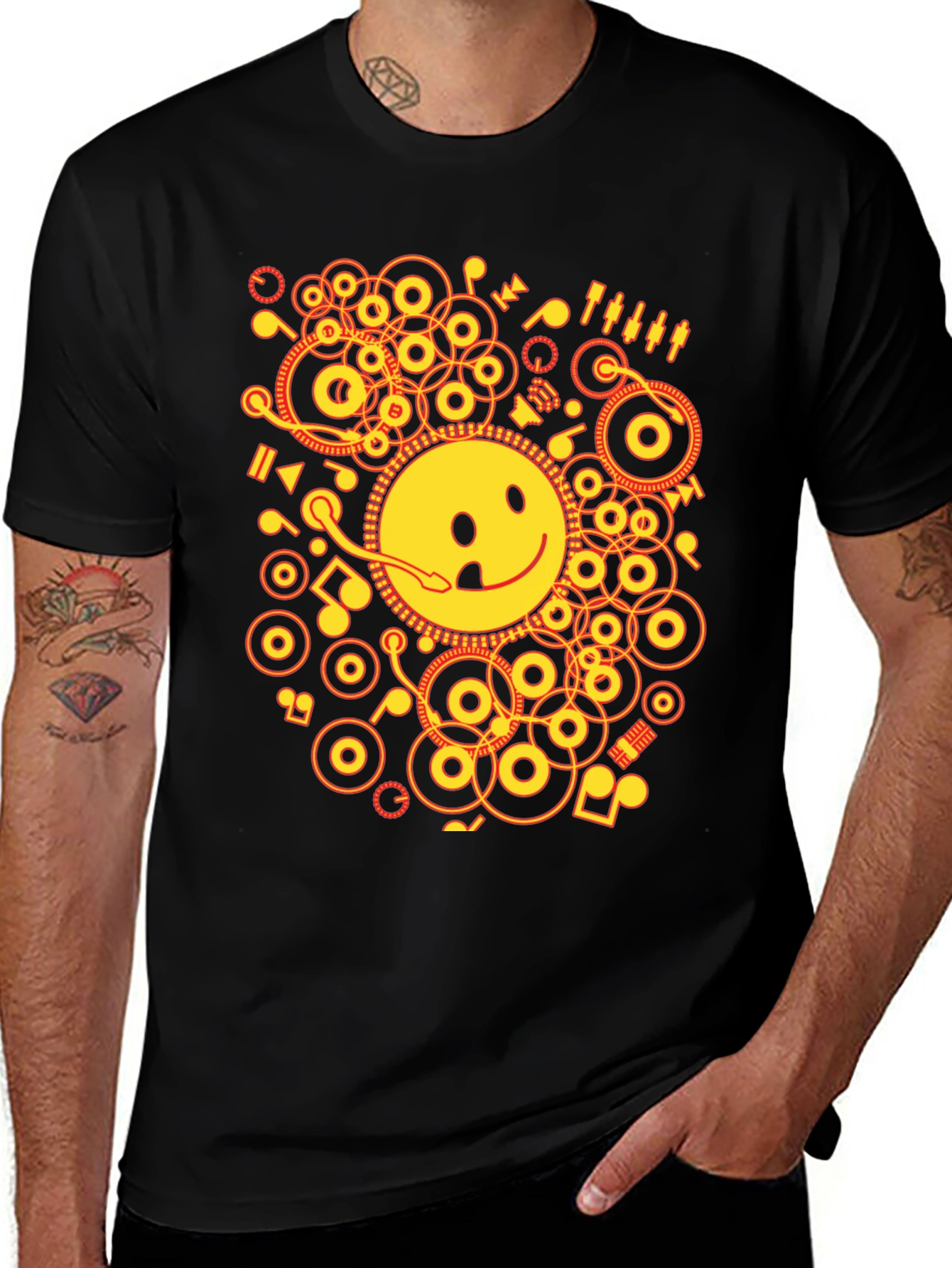 Variant 21 of Smiley DJ Graphic T-Shirt