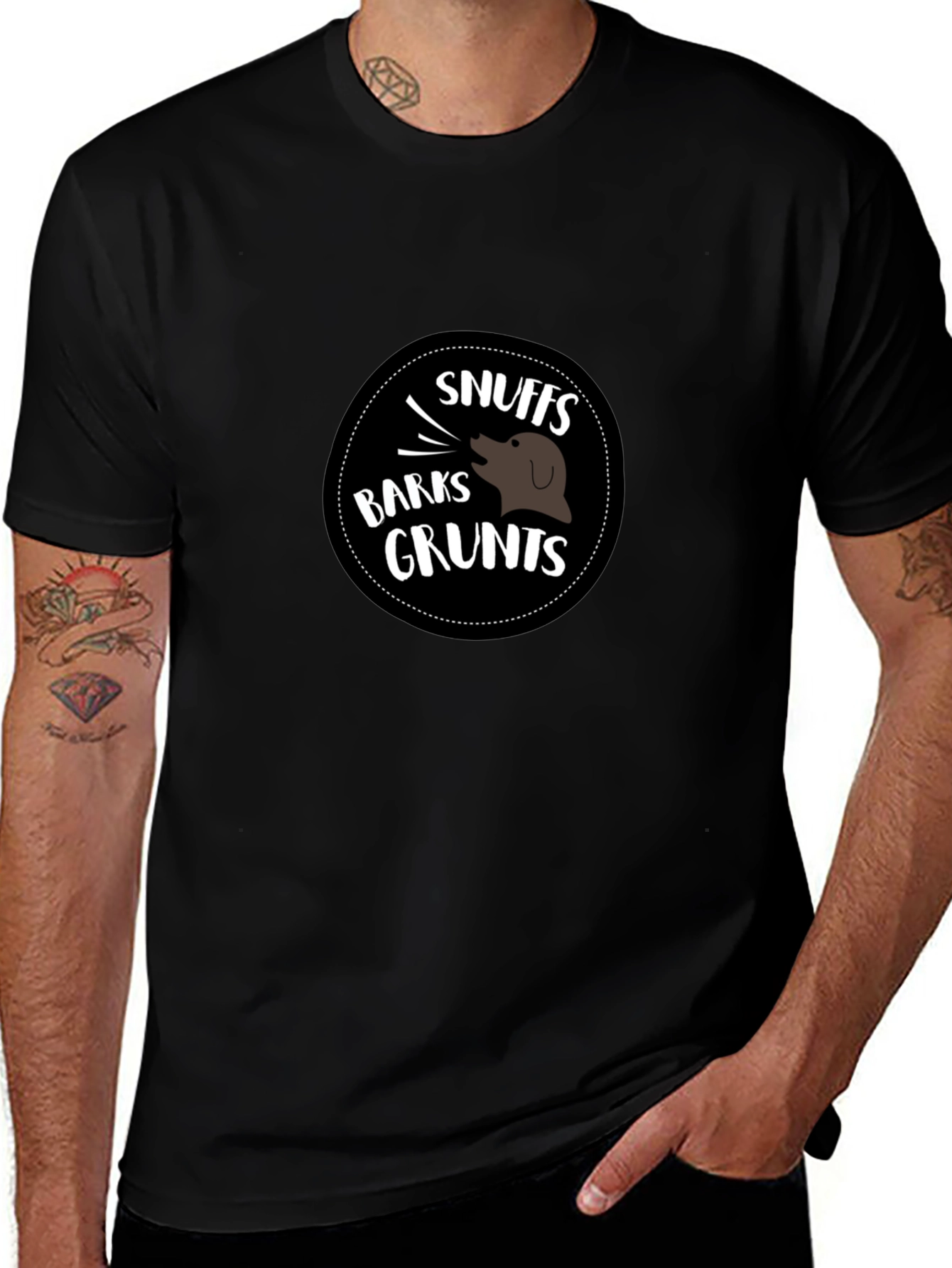 Variant 12 of Snuffs Barks Grunts Dog T-Shirt