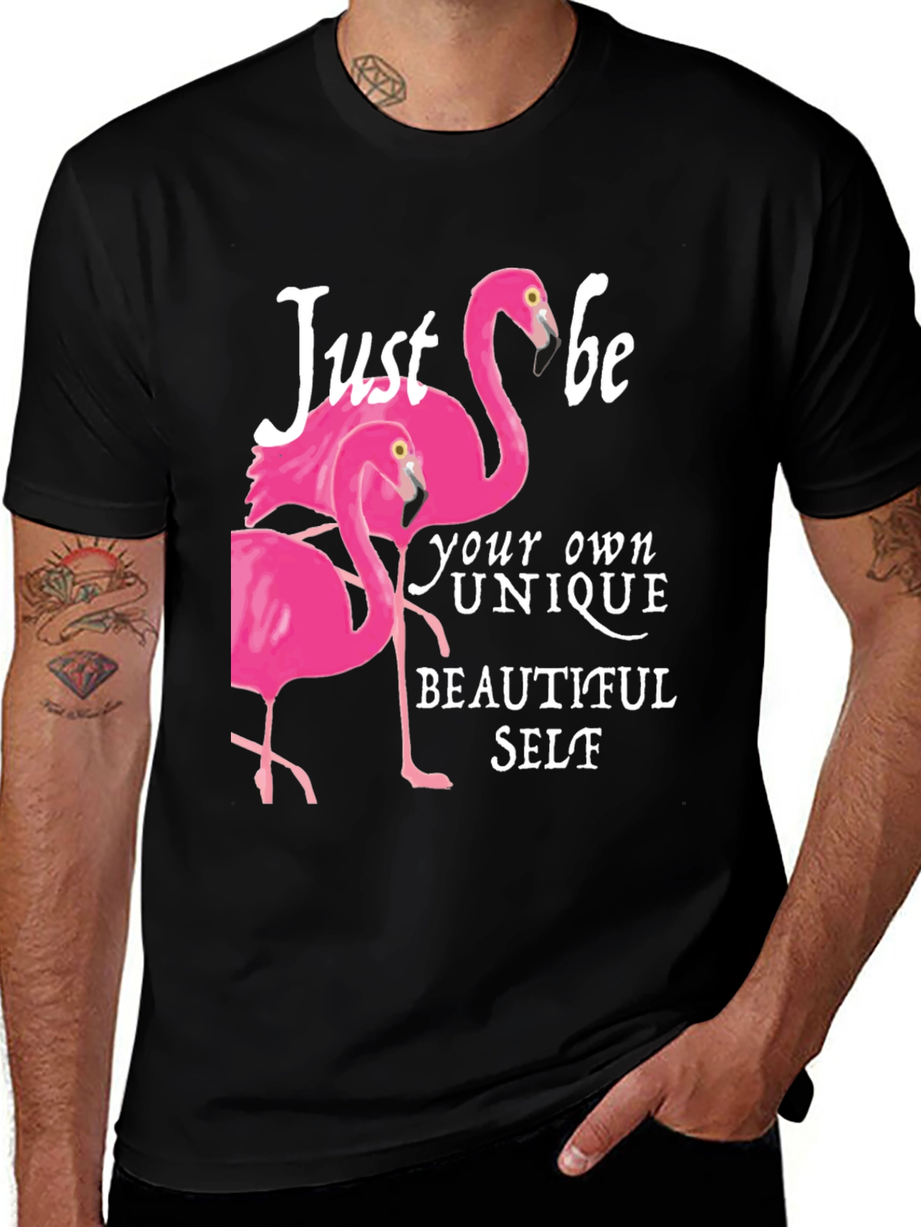 Variant 23 of Be Your Own Beautiful Self Flamingo T-Shirt