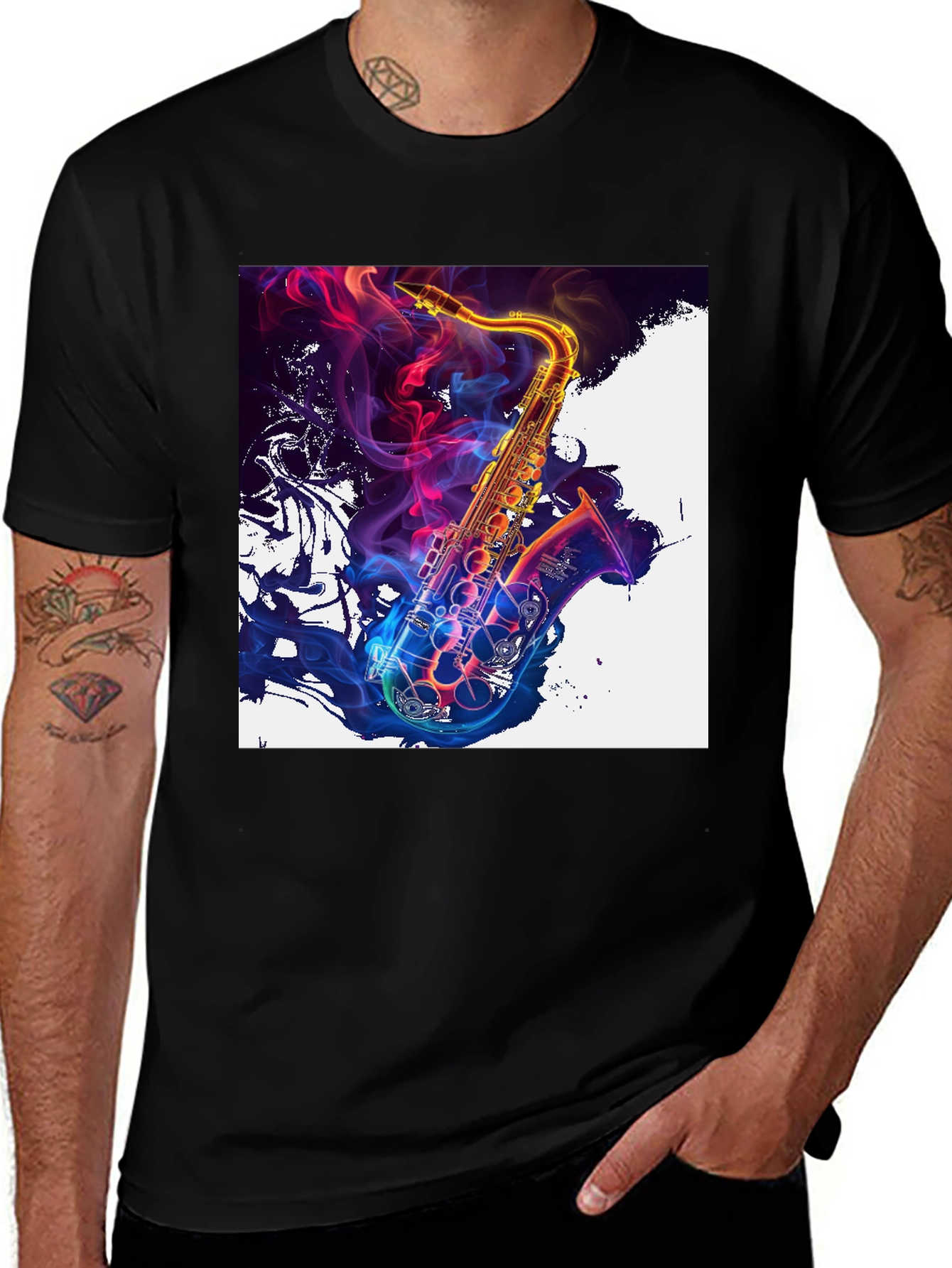 Variant 14 of Saxophone Art Graphic T-Shirt - Vibrant Music Lover Tee