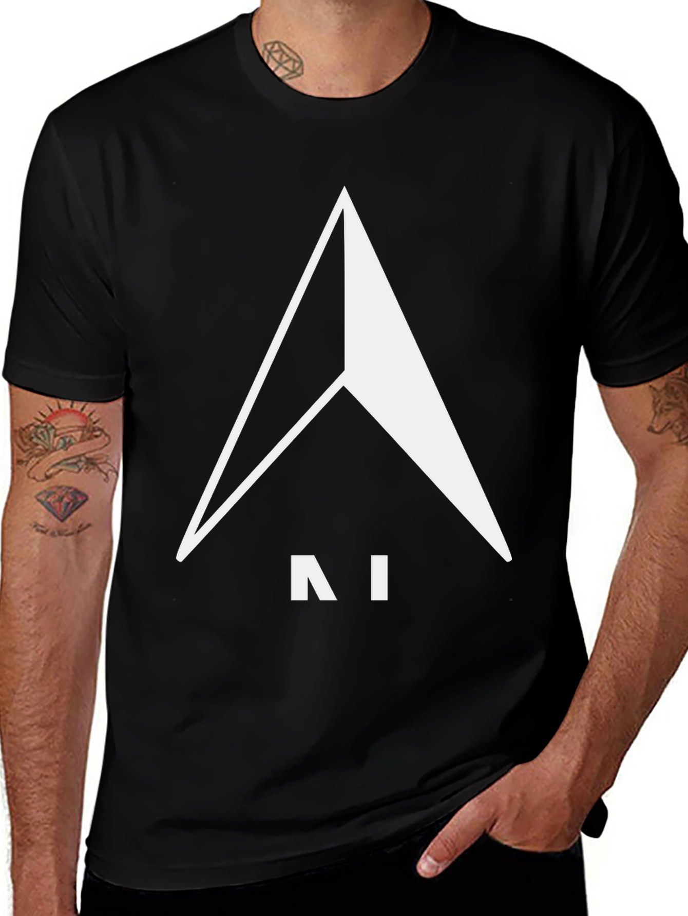 Variant 10 of Modern Arrow Graphic T-Shirt - Black
