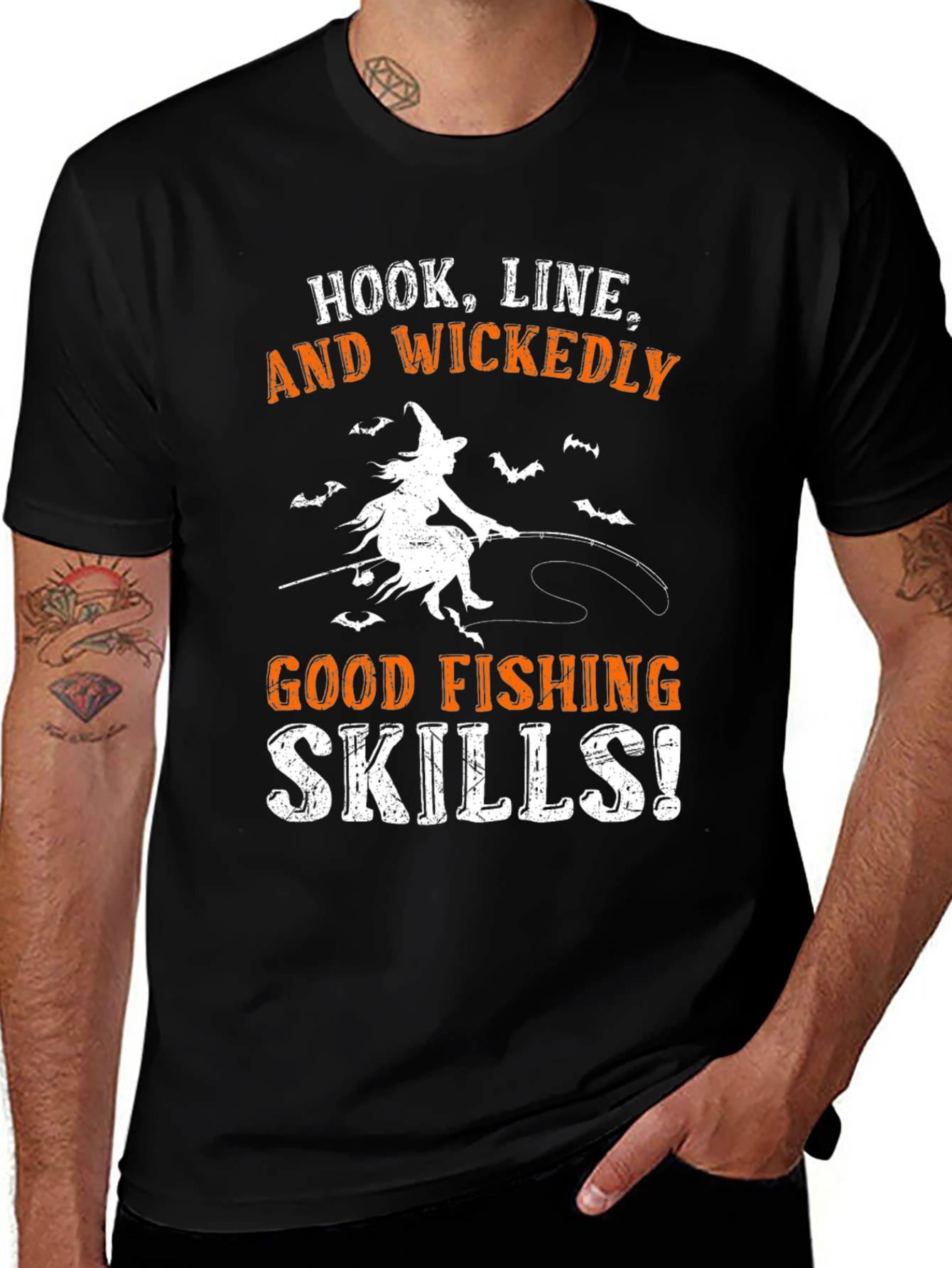 Variant 15 of Wicked Fishing Skills T-Shirt - Halloween Fishing Apparel