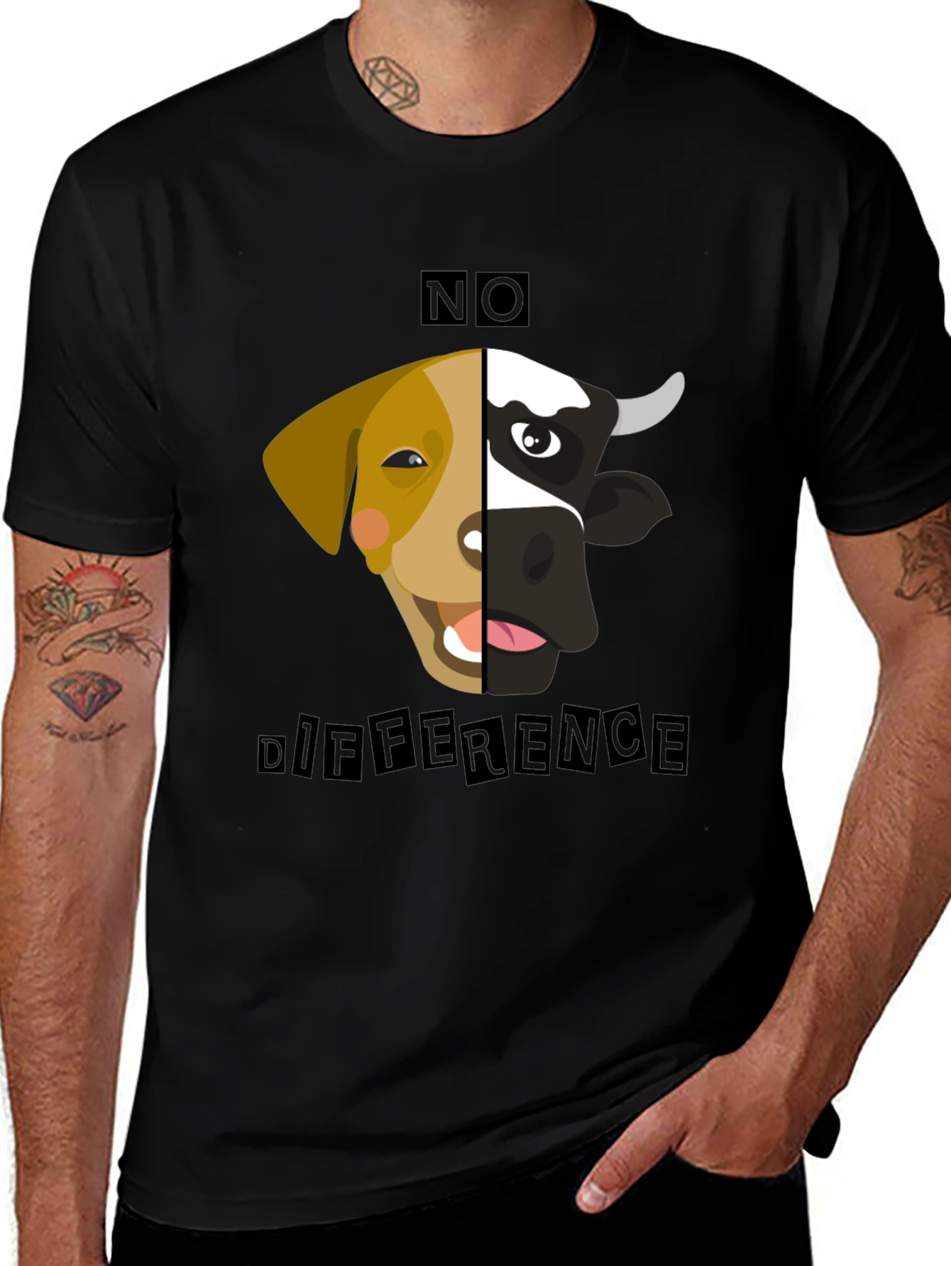 Variant 13 of No Difference Tee: Vegan Animal Rights T-Shirt