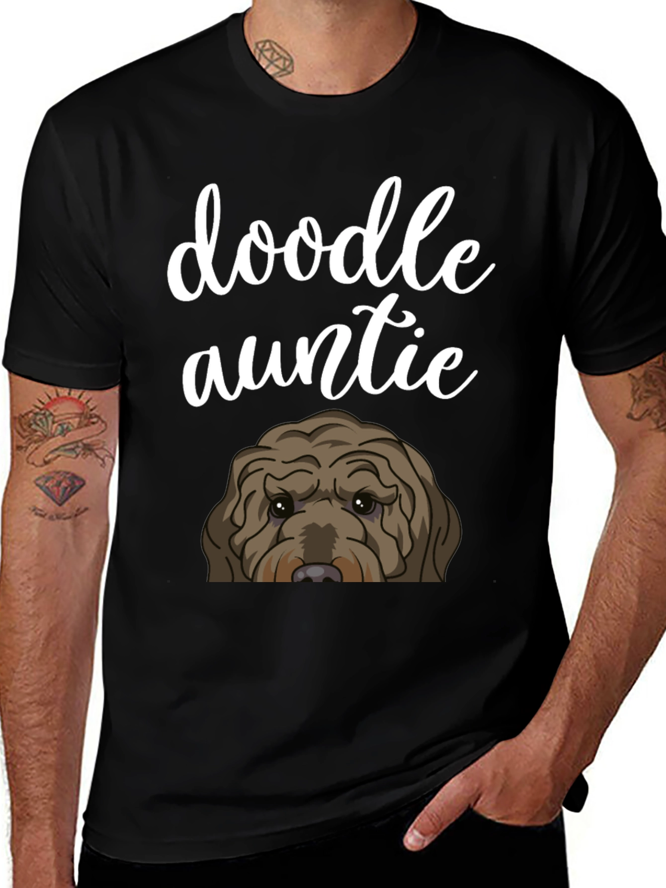 Variant 15 of Doodle Auntie T-Shirt - Dog Lover Tee