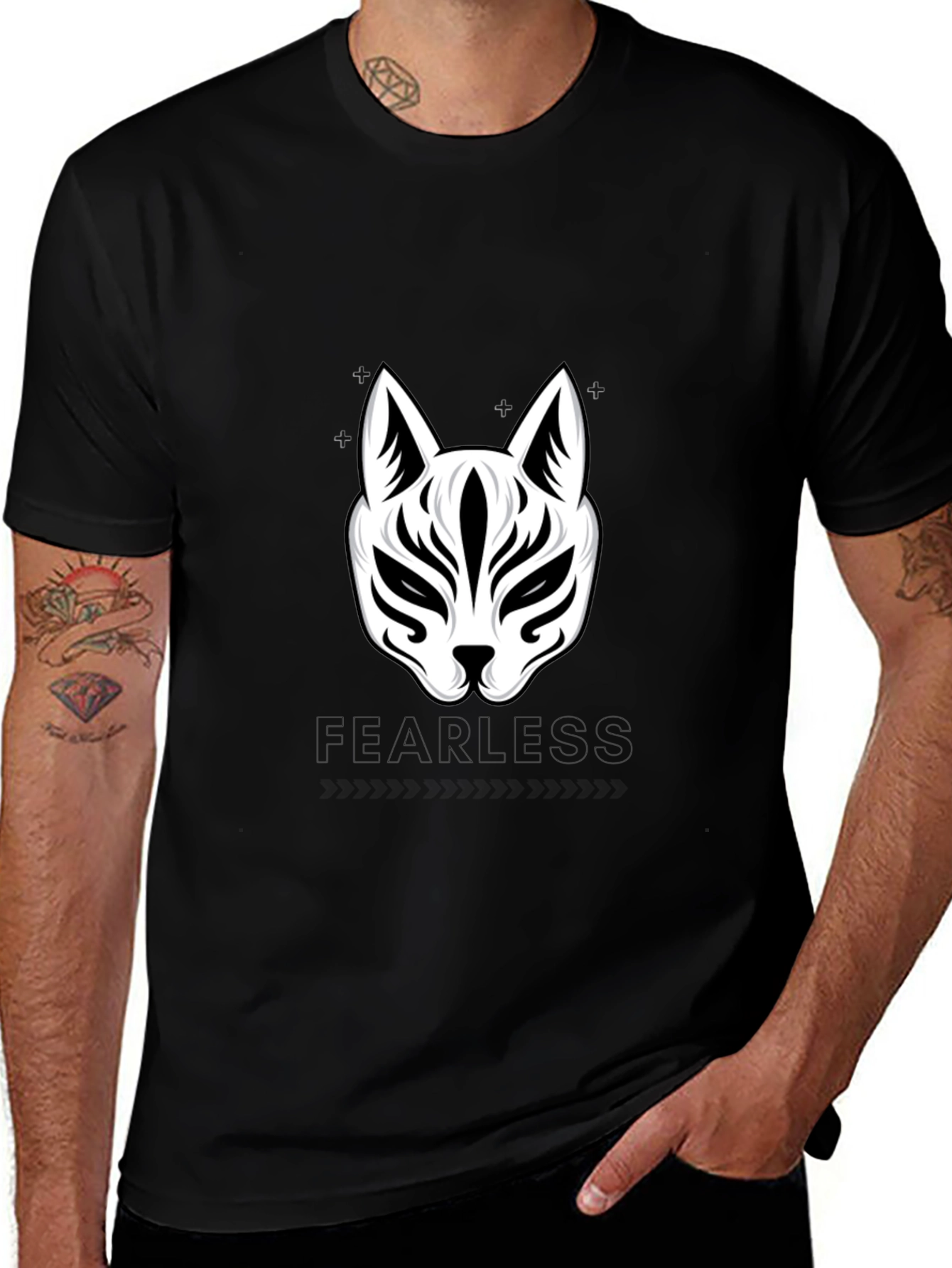 Variant 30 of Fearless Fox Mask Graphic Tee - Stylish Urban Wear