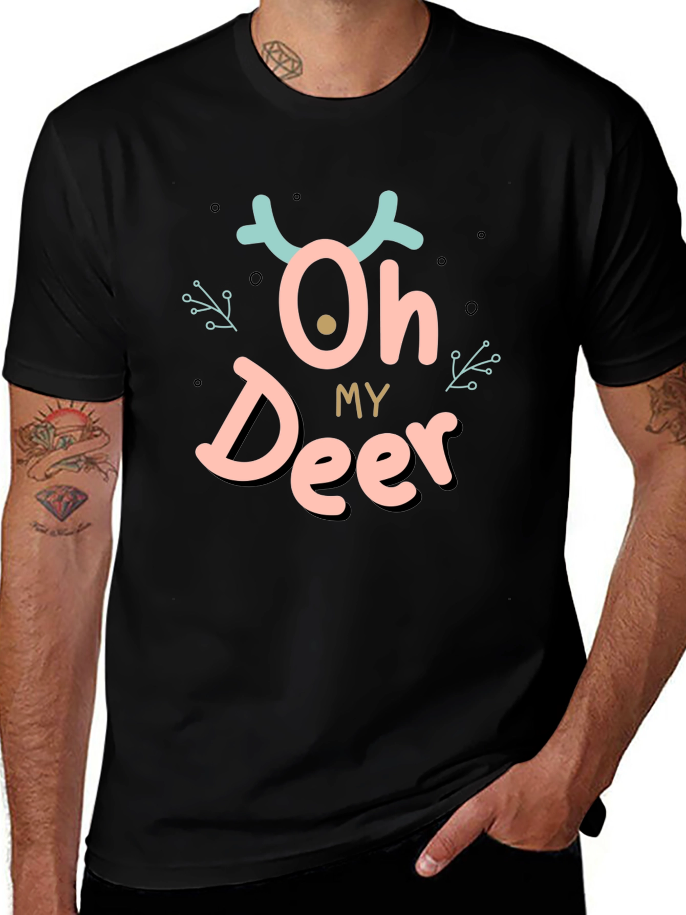 Variant 30 of Oh My Deer Black Graphic T-Shirt