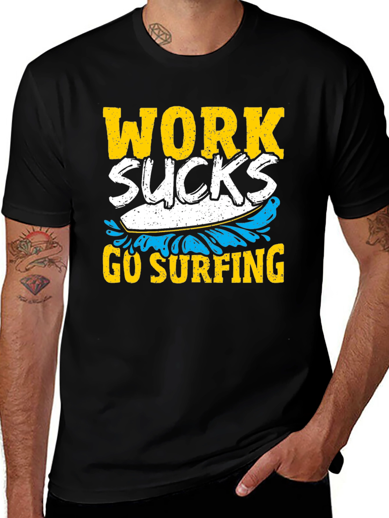 Variant 11 of Work Sucks Go Surfing Graphic Tee