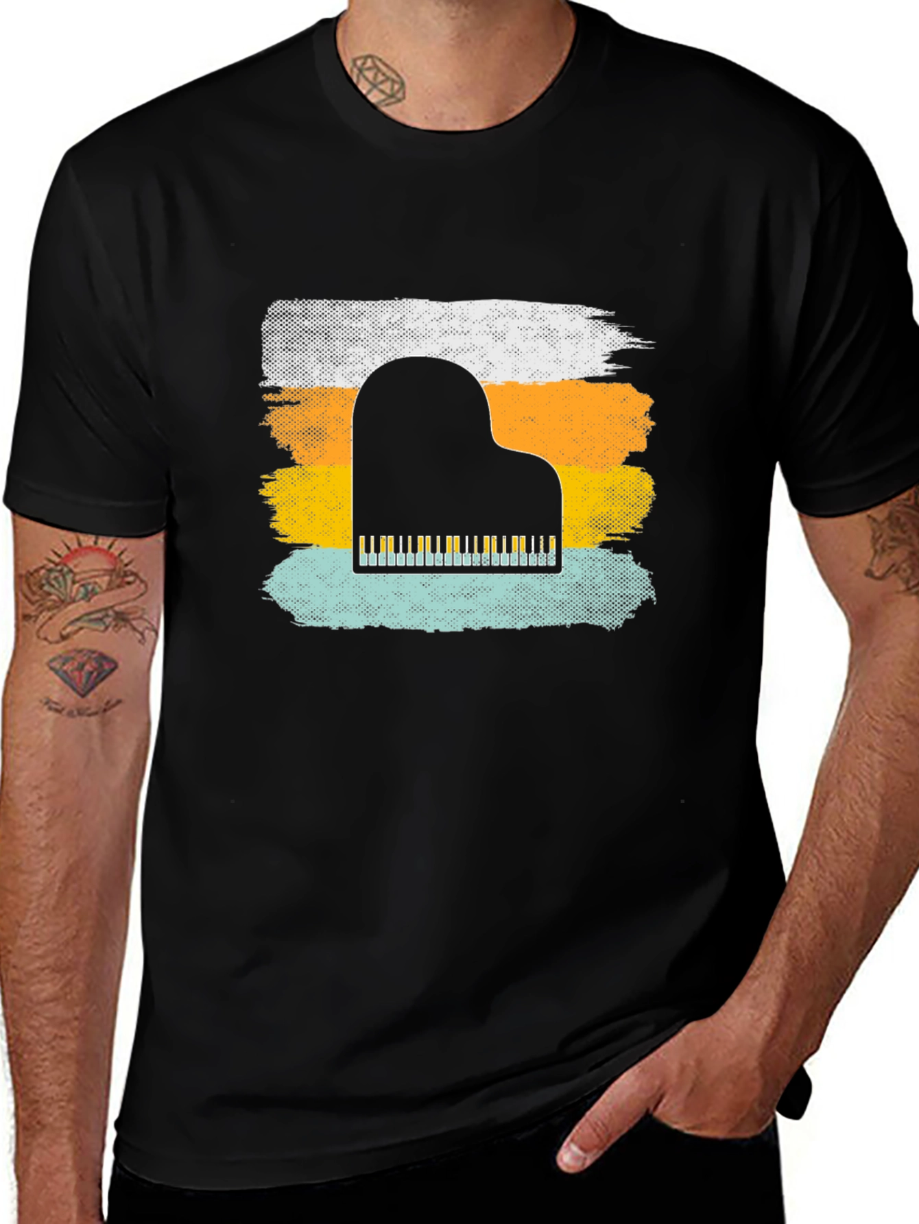 Retro Piano T-Shirt - Music Lover Tee