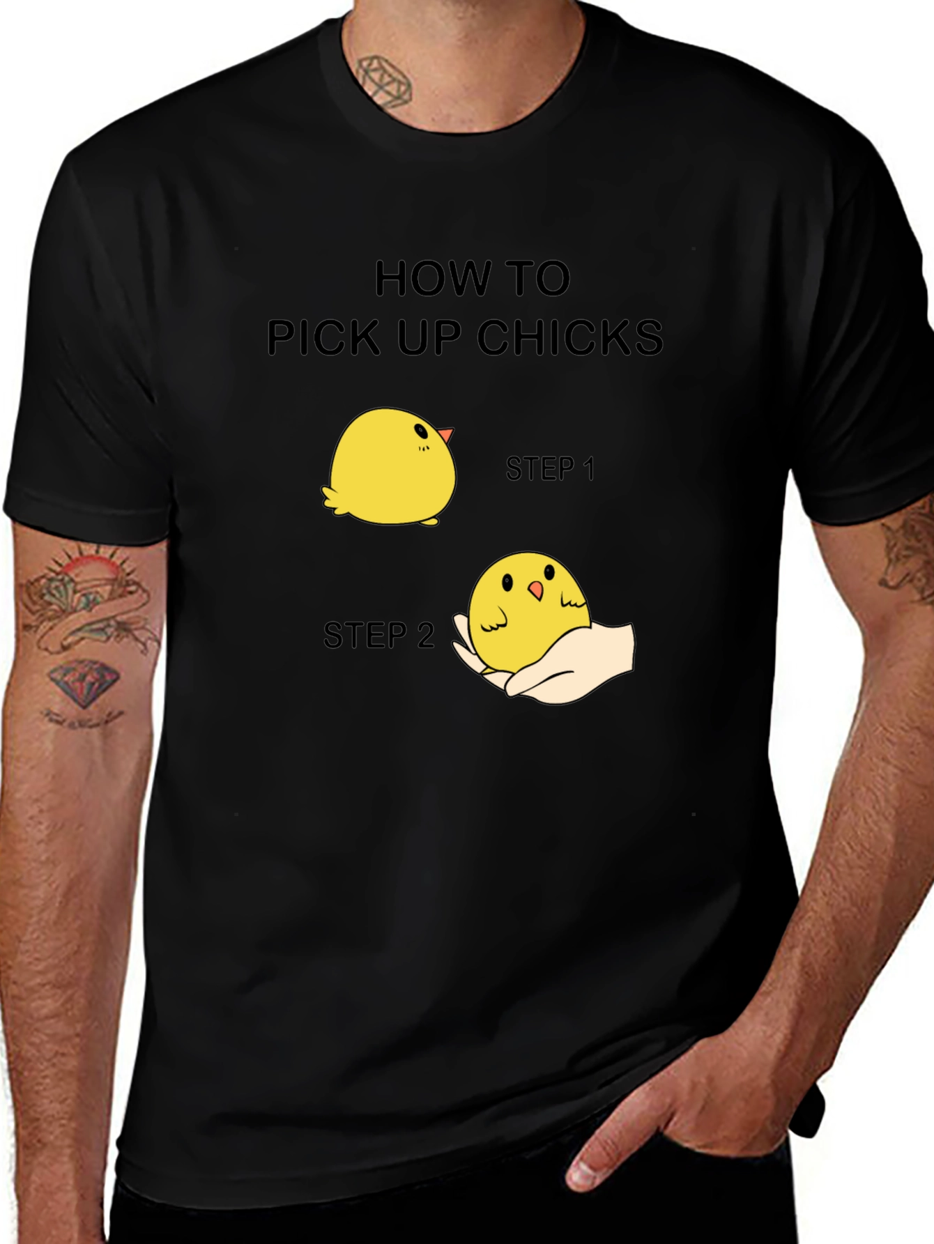Variant 23 of Funny 'How to Pick Up Chicks' Graphic T-Shirt