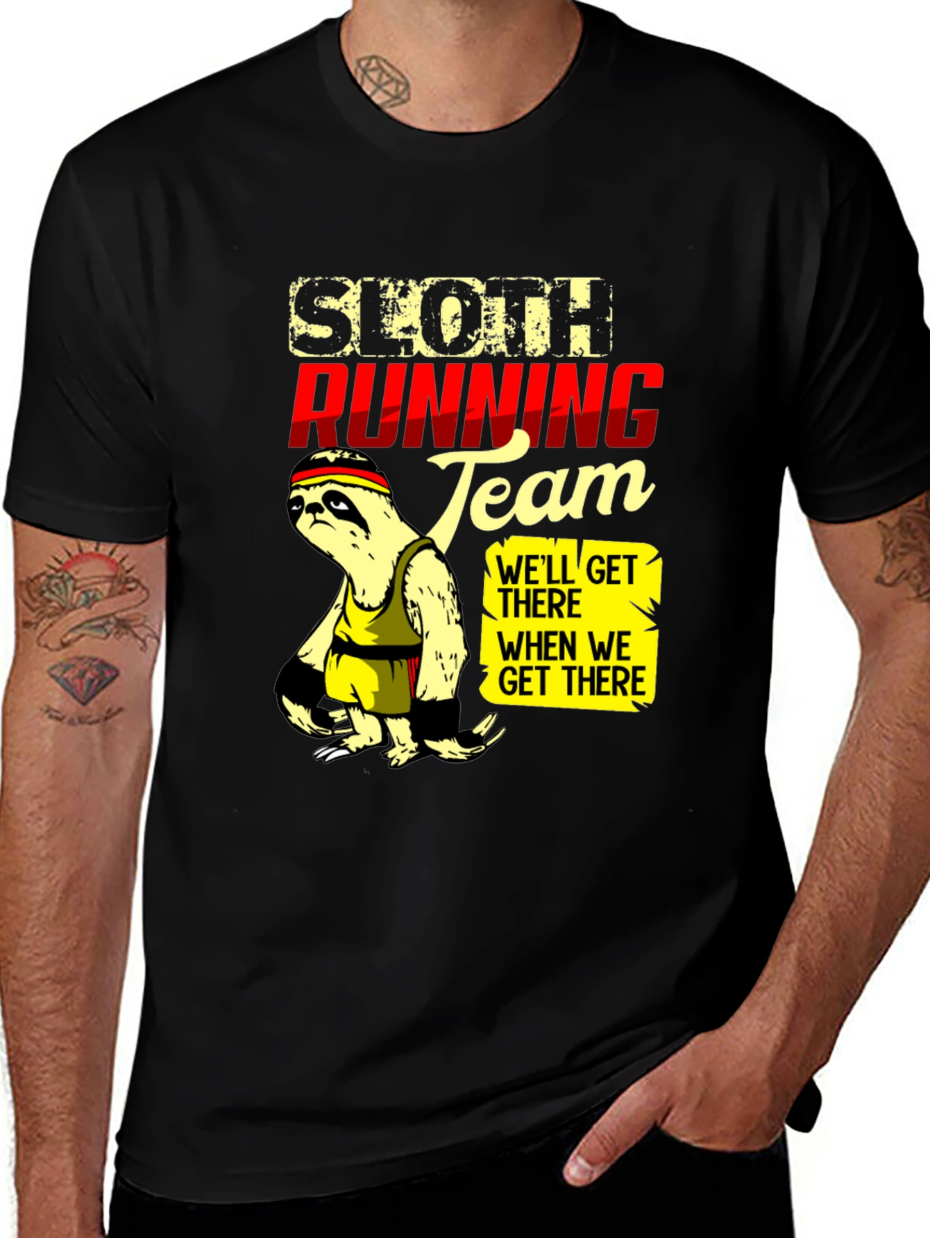 Variant 5 of Sloth Running Team Graphic Tee