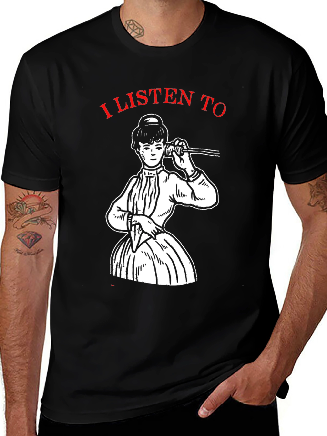 Variant 6 of Retro "I Listen To" Graphic T-Shirt