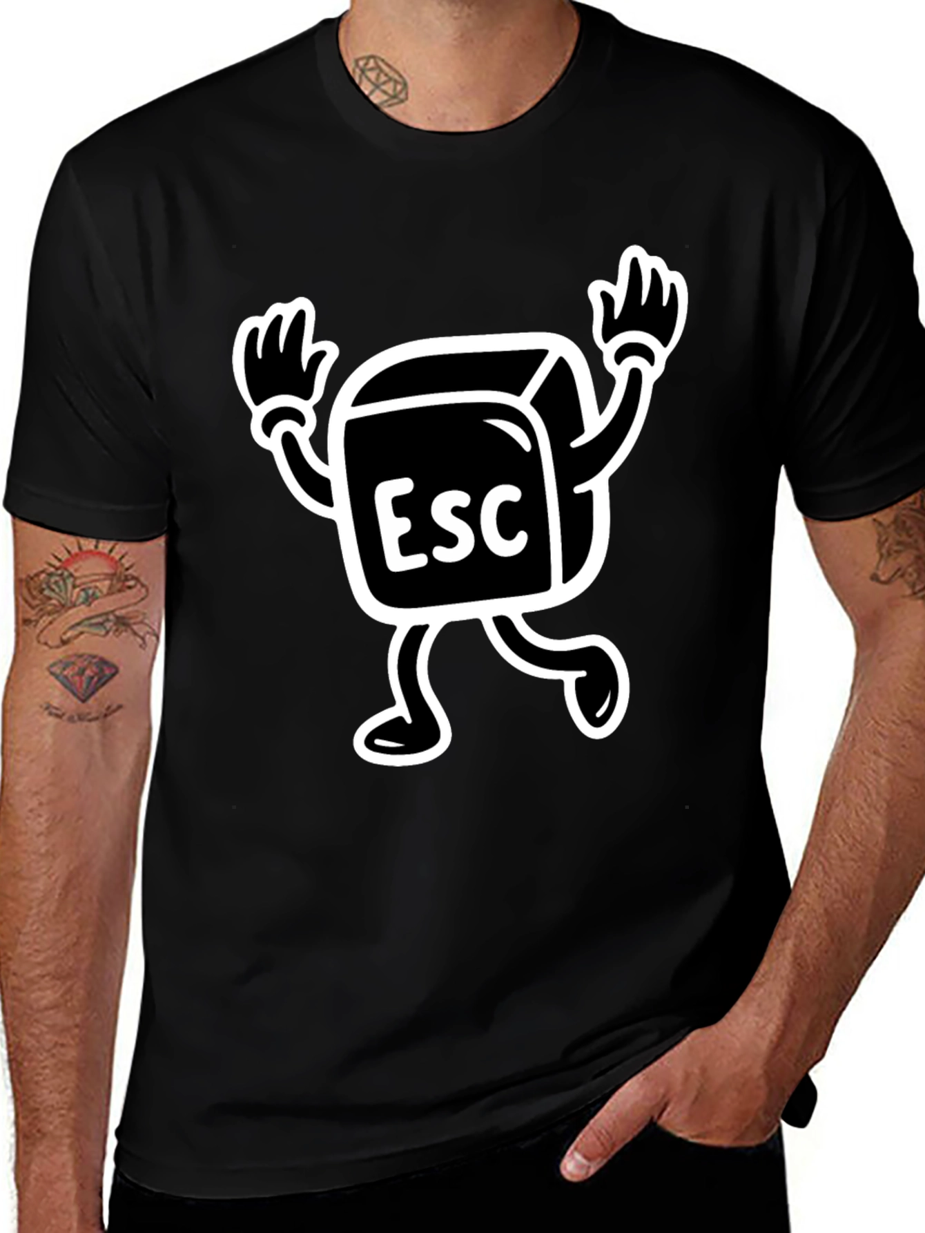 Variant 21 of Escape Key Graphic Tee - Black Cotton T-Shirt