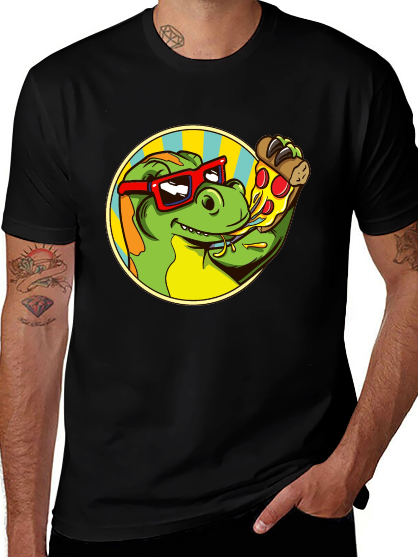 Variant 8 of Dino Pizza Lover T-Shirt - Fun Graphic Tee