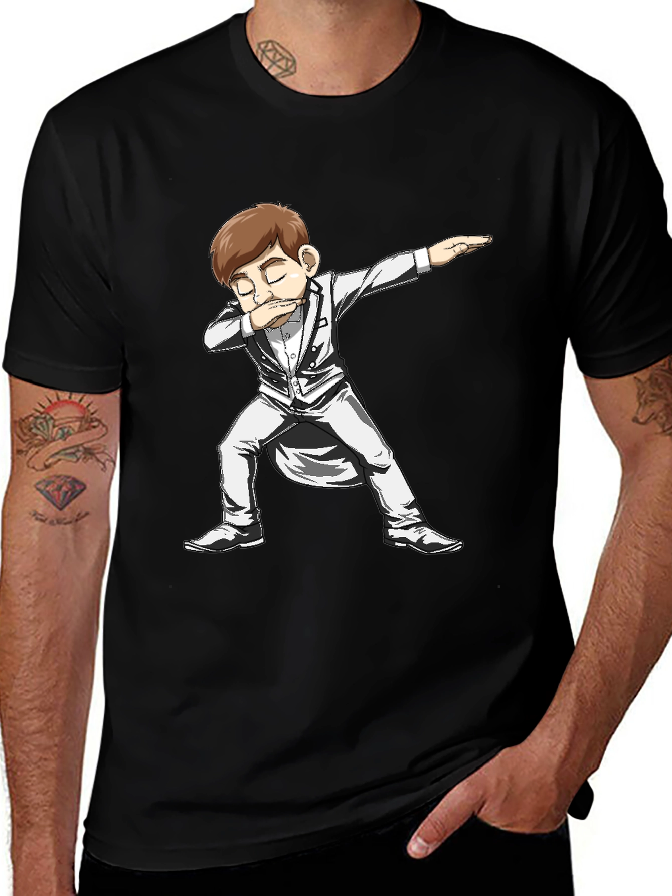 Variant 24 of Dabbing Tuxedo Cartoon T-Shirt