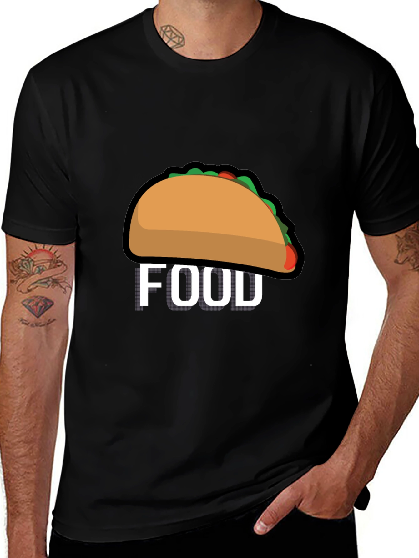 Variant 21 of Taco 'Food' Graphic Tee - Black