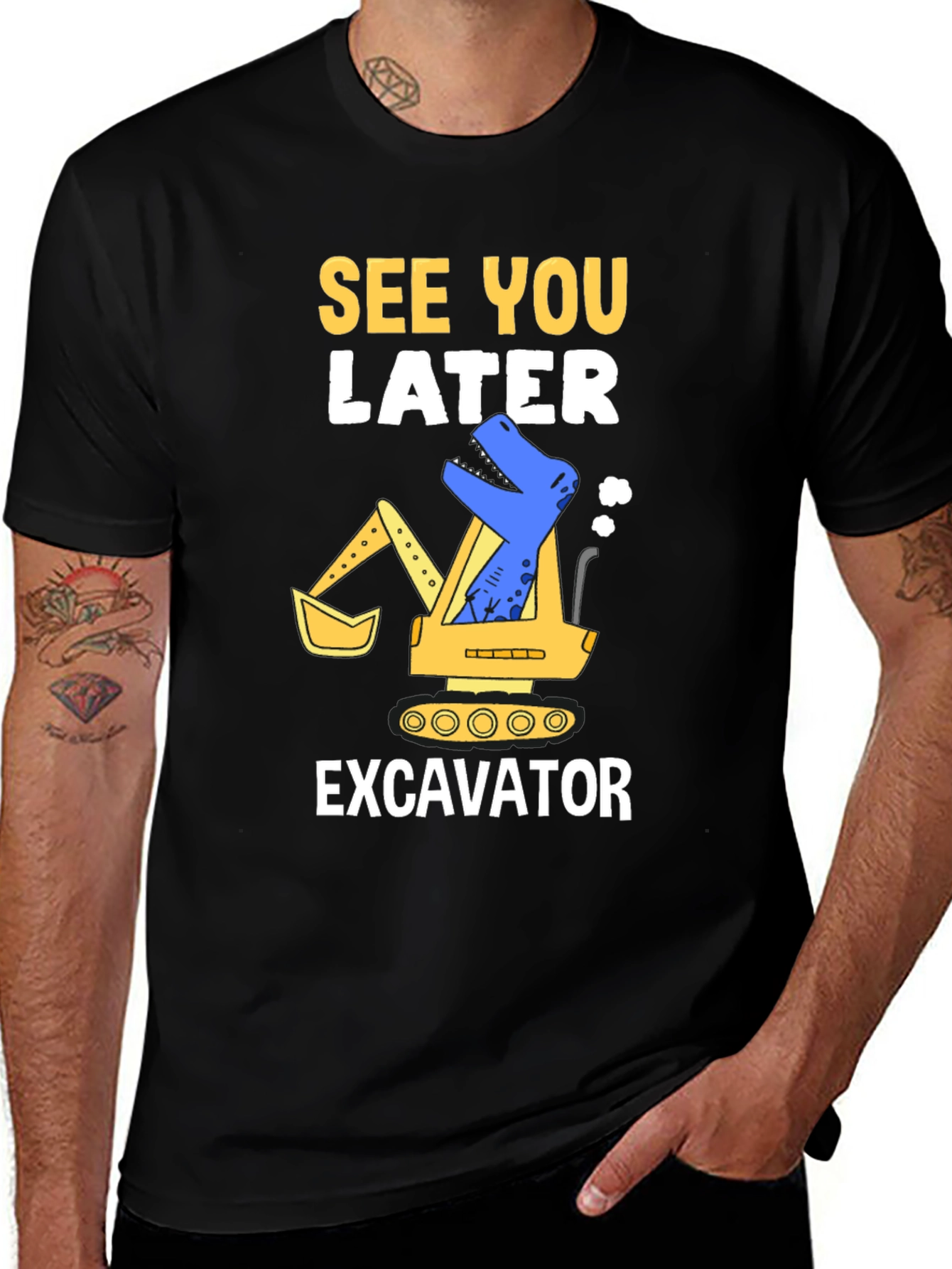 See You Later Excavator T-Shirt Dinosaur Construction