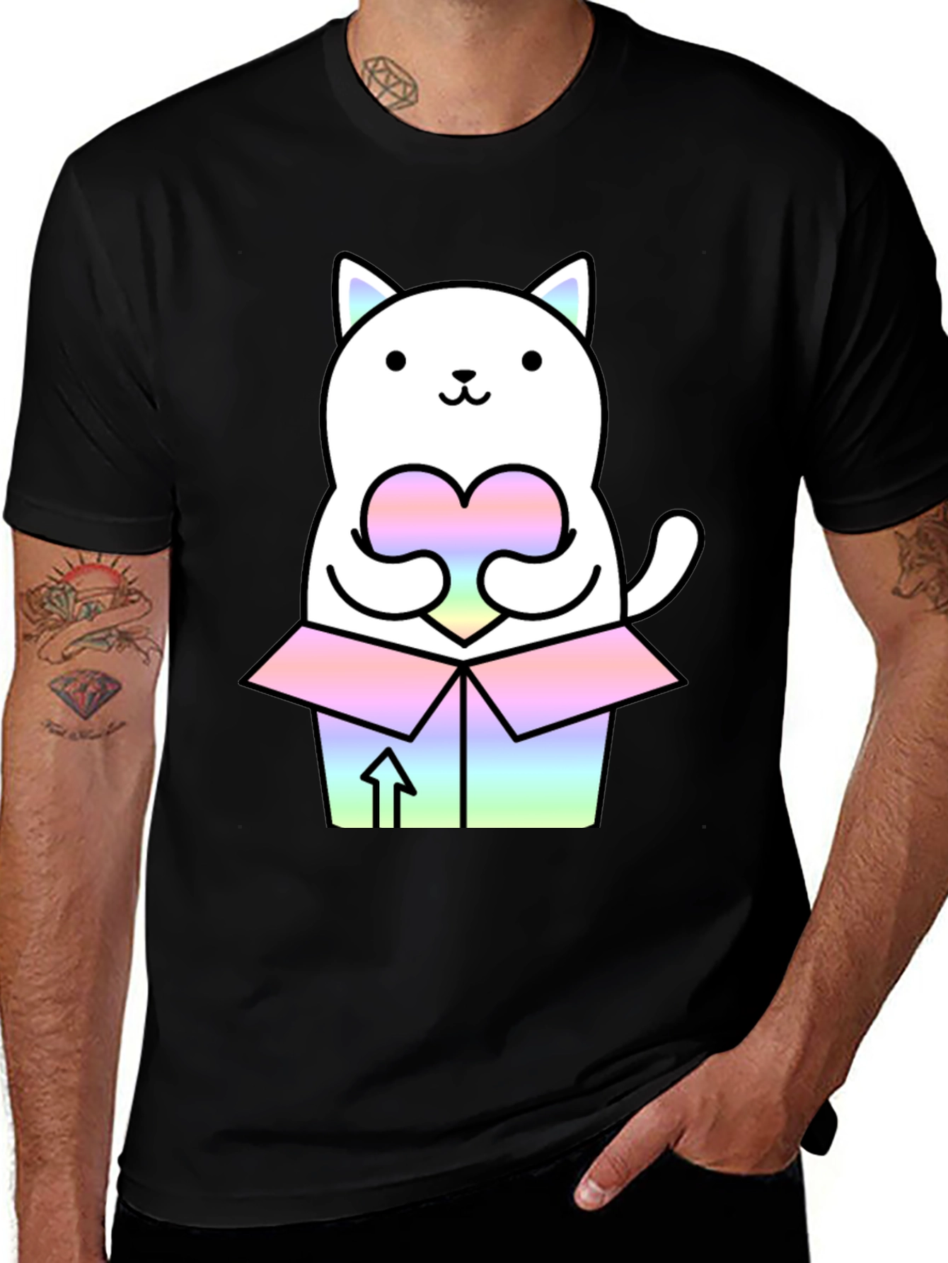 Variant 23 of Kawaii Cat T-Shirt - Gift Box Design - Unisex