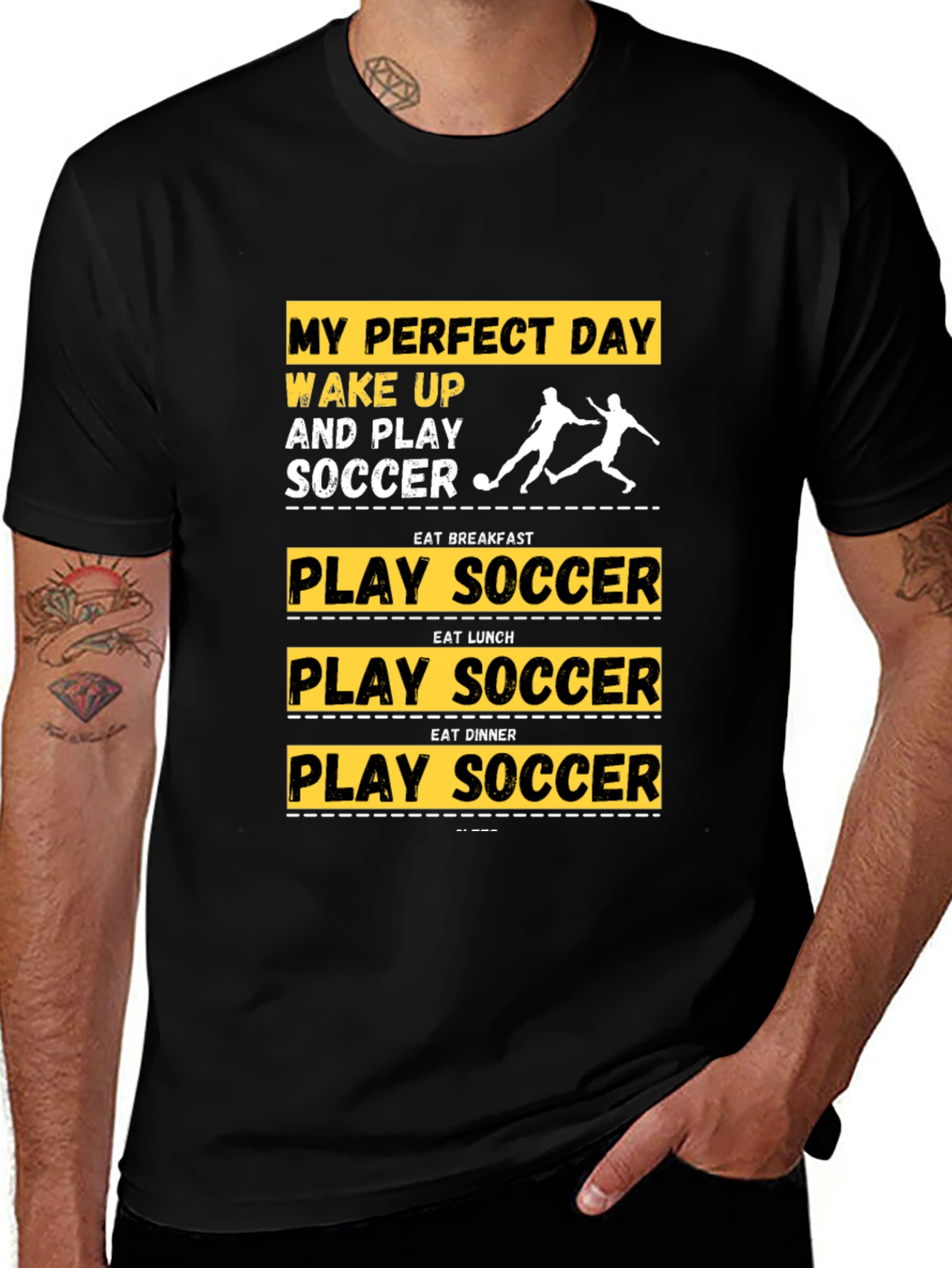 Variant 17 of Soccer Lover's T-Shirt - My Perfect Day Tee