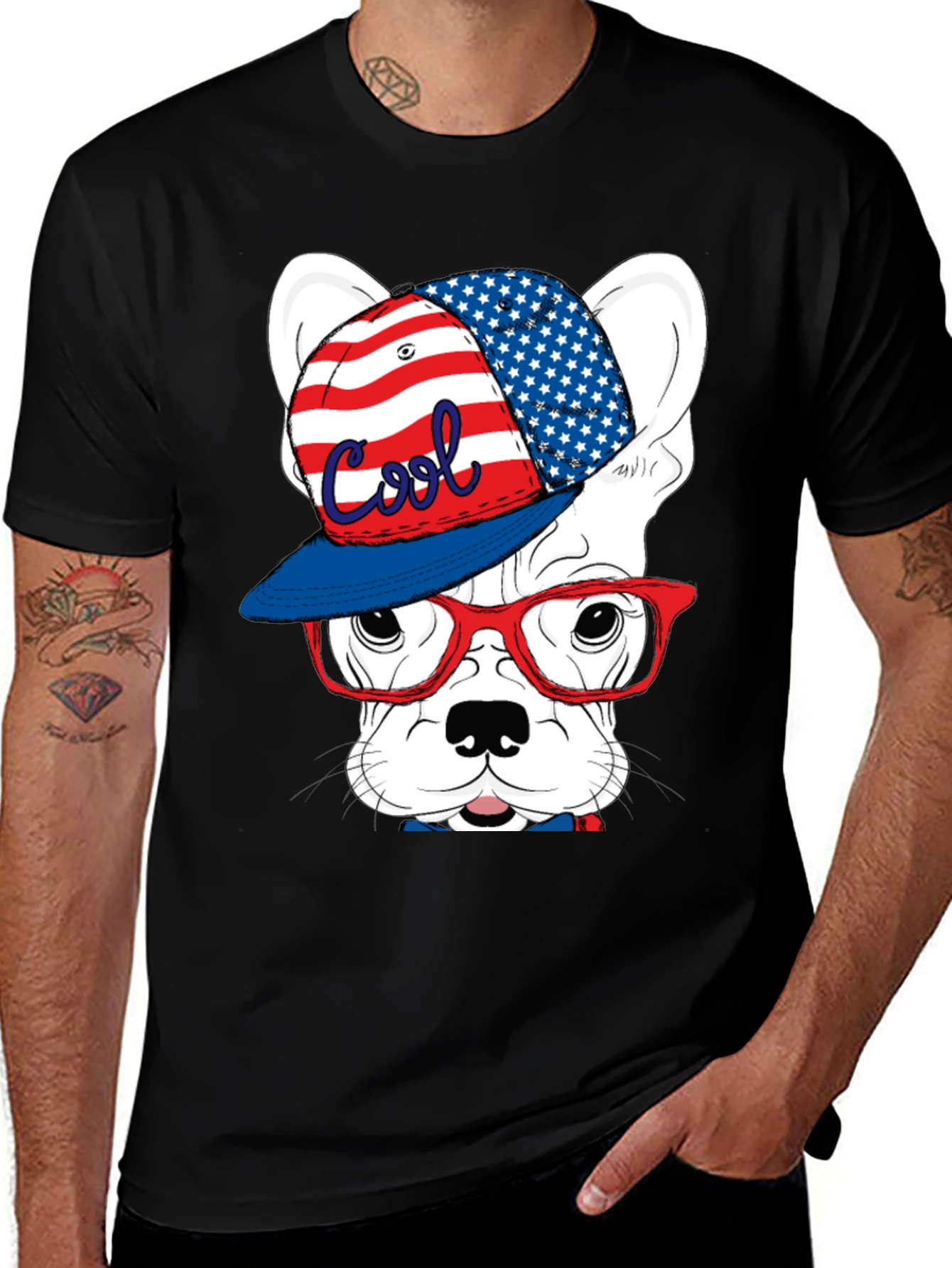 Variant 6 of Cool Patriotic Dog T-Shirt