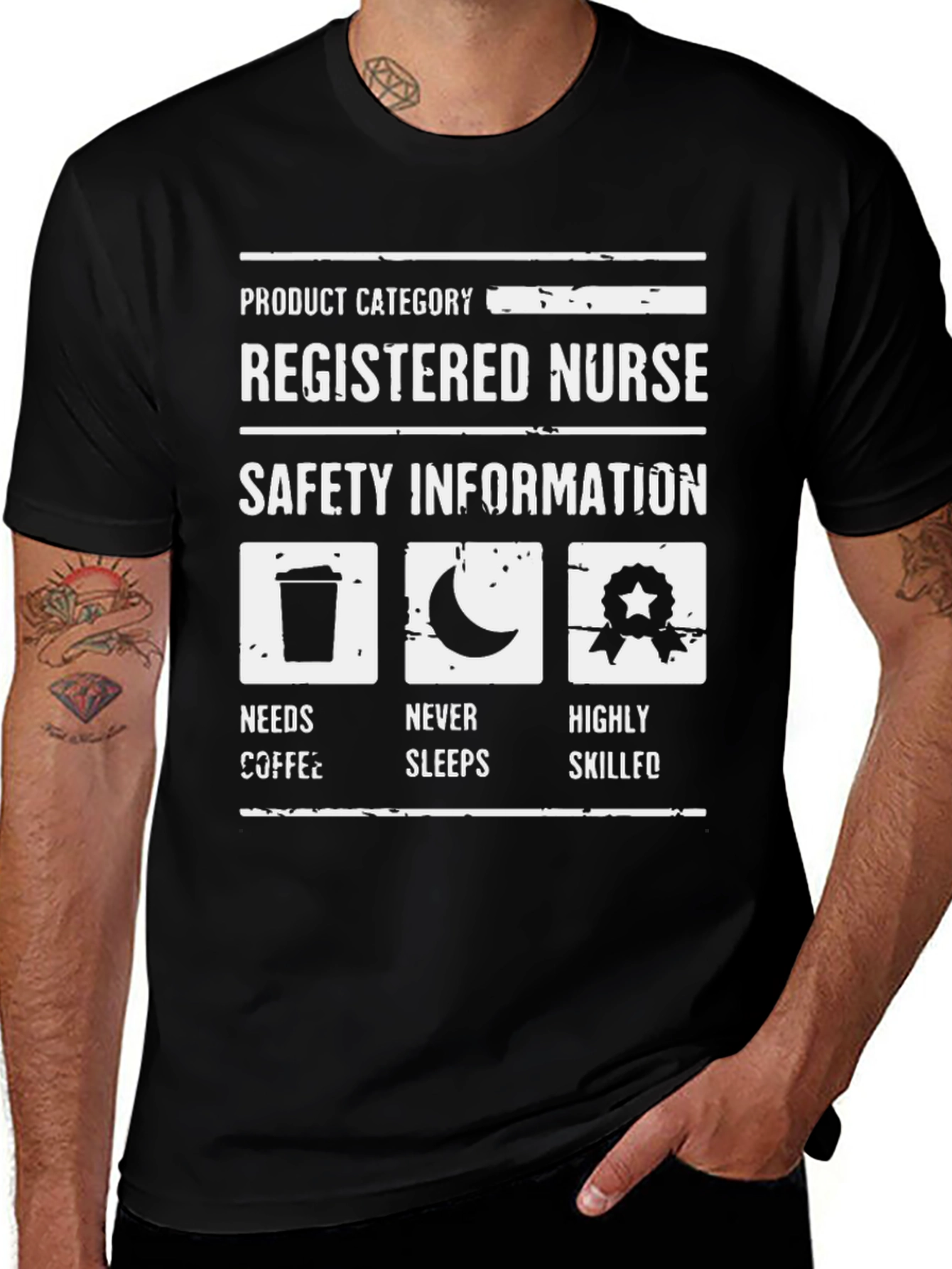 Registered Nurse Humor T-Shirt - Coffee, Sleep, Skill