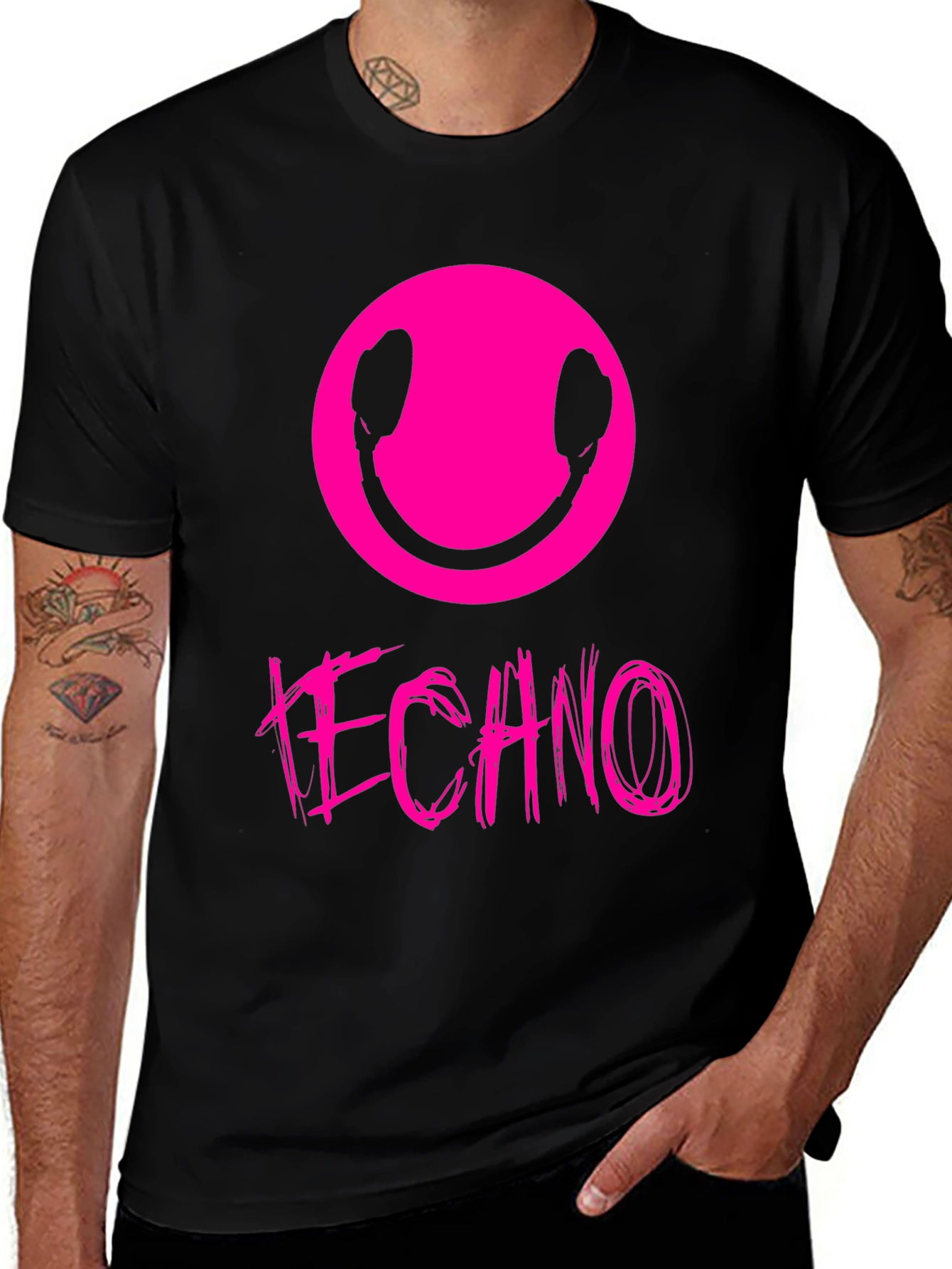 Variant 12 of Techno Music Black Graphic T-Shirt