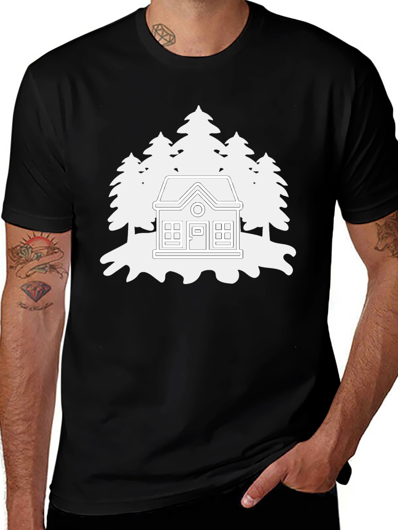 Variant 8 of Cabin in the Woods Graphic Tee - Black
