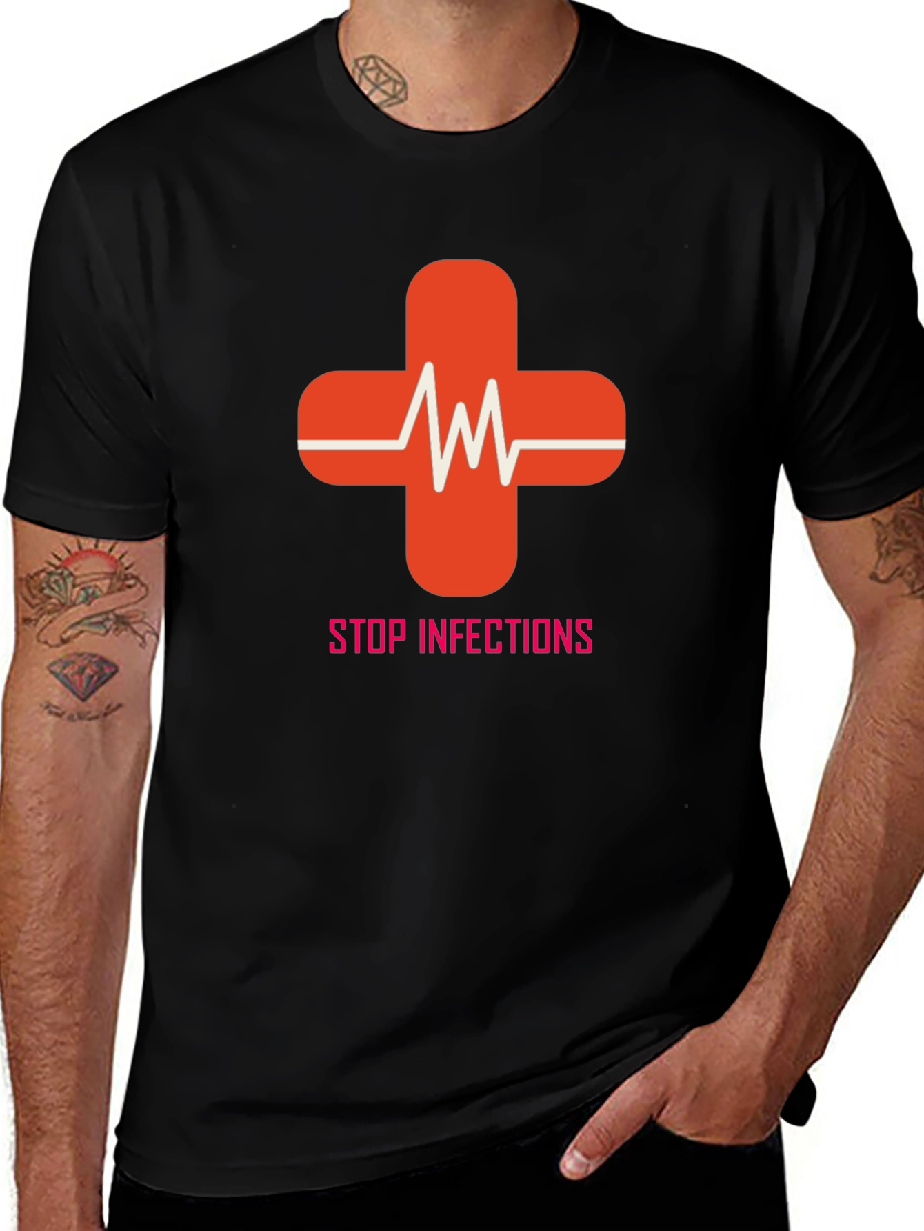 Stop Infections Graphic Tee - Black