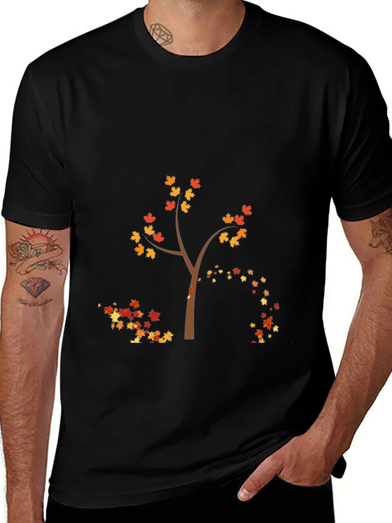 Variant 28 of Autumn Tree Graphic Tee - Black